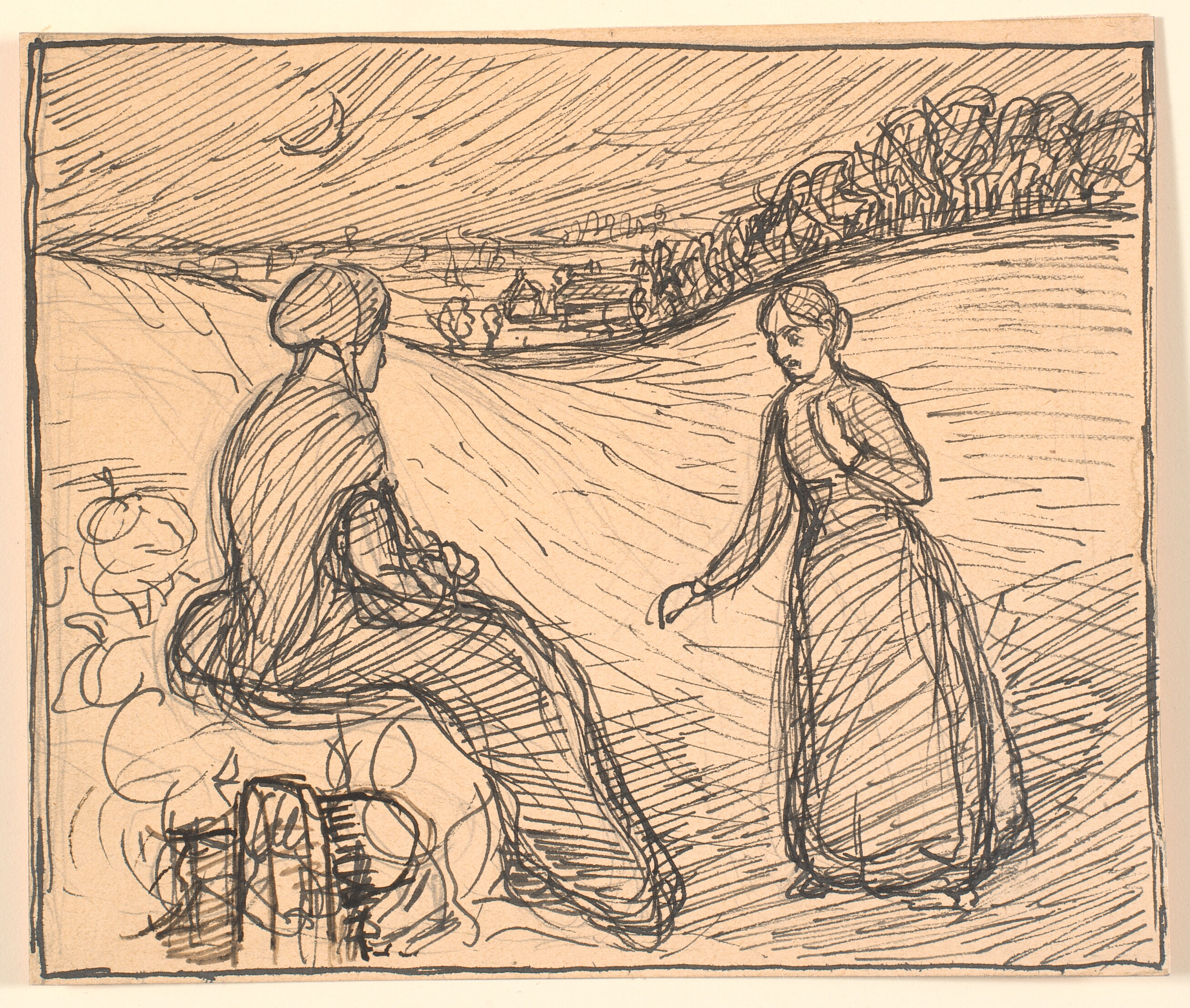 Der ude i Sneen sad en Kone i lange sorte Klæder...