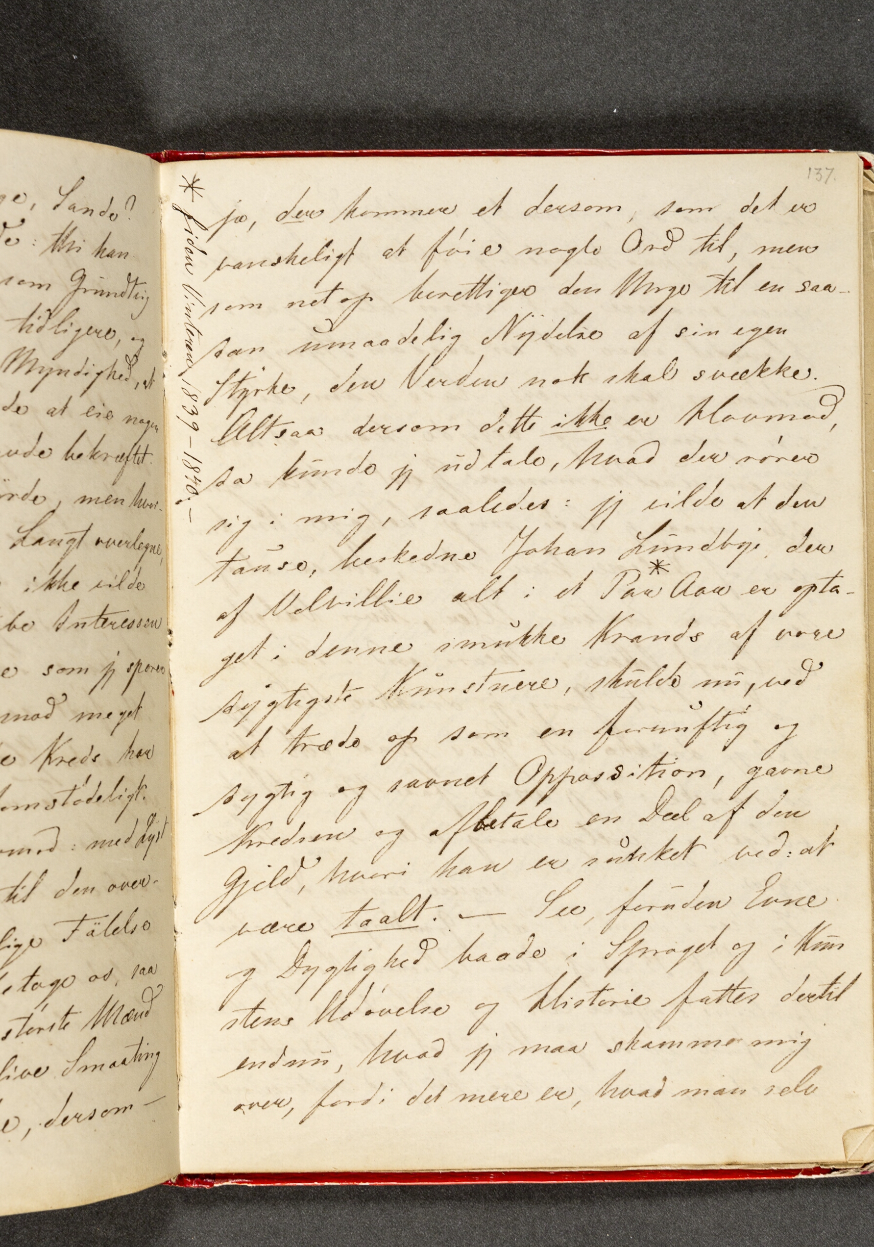 Dagbog. Side 137