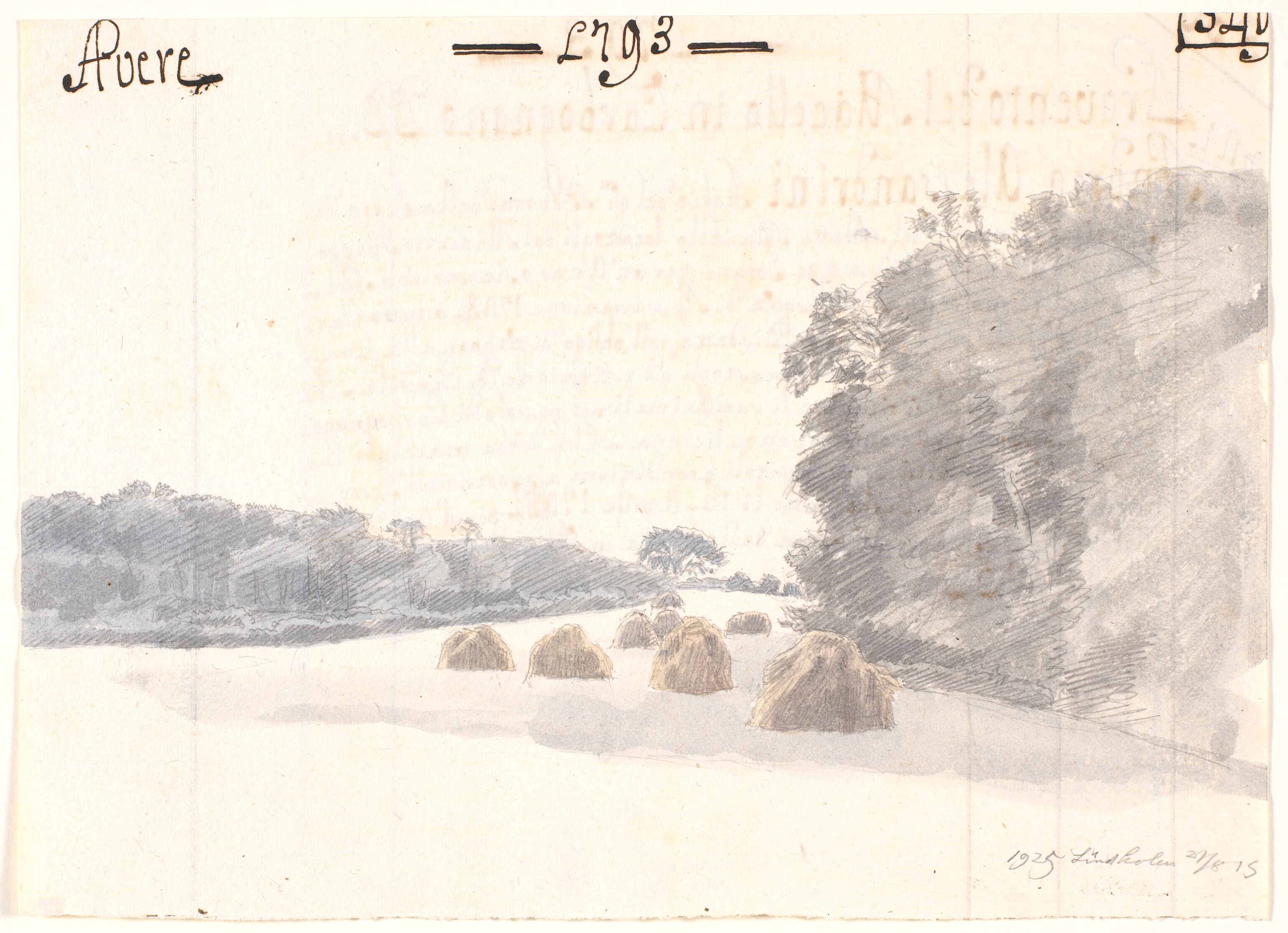 Landskab med høstakke