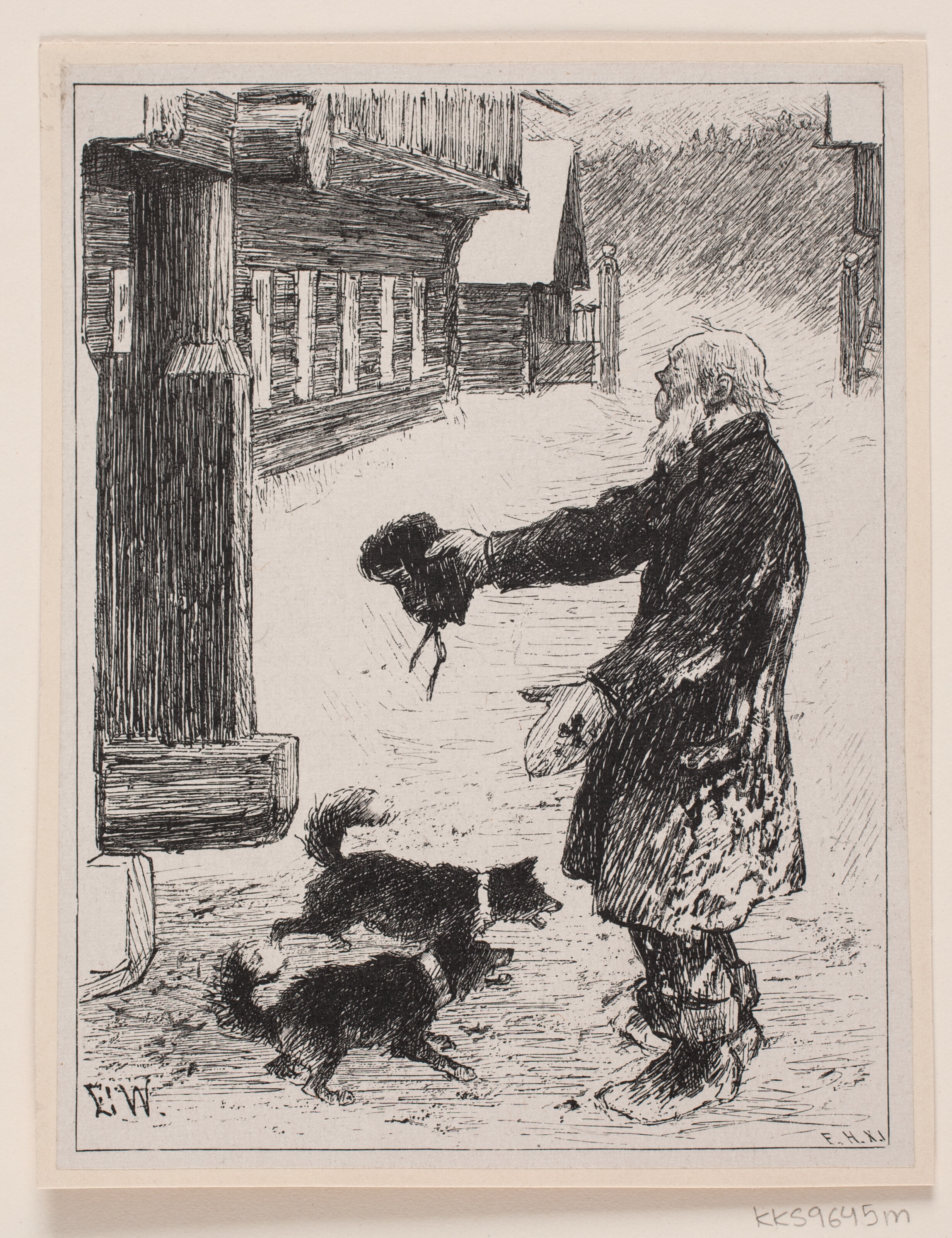 Illustration til "De tre kongsdøtre i berget det blå"