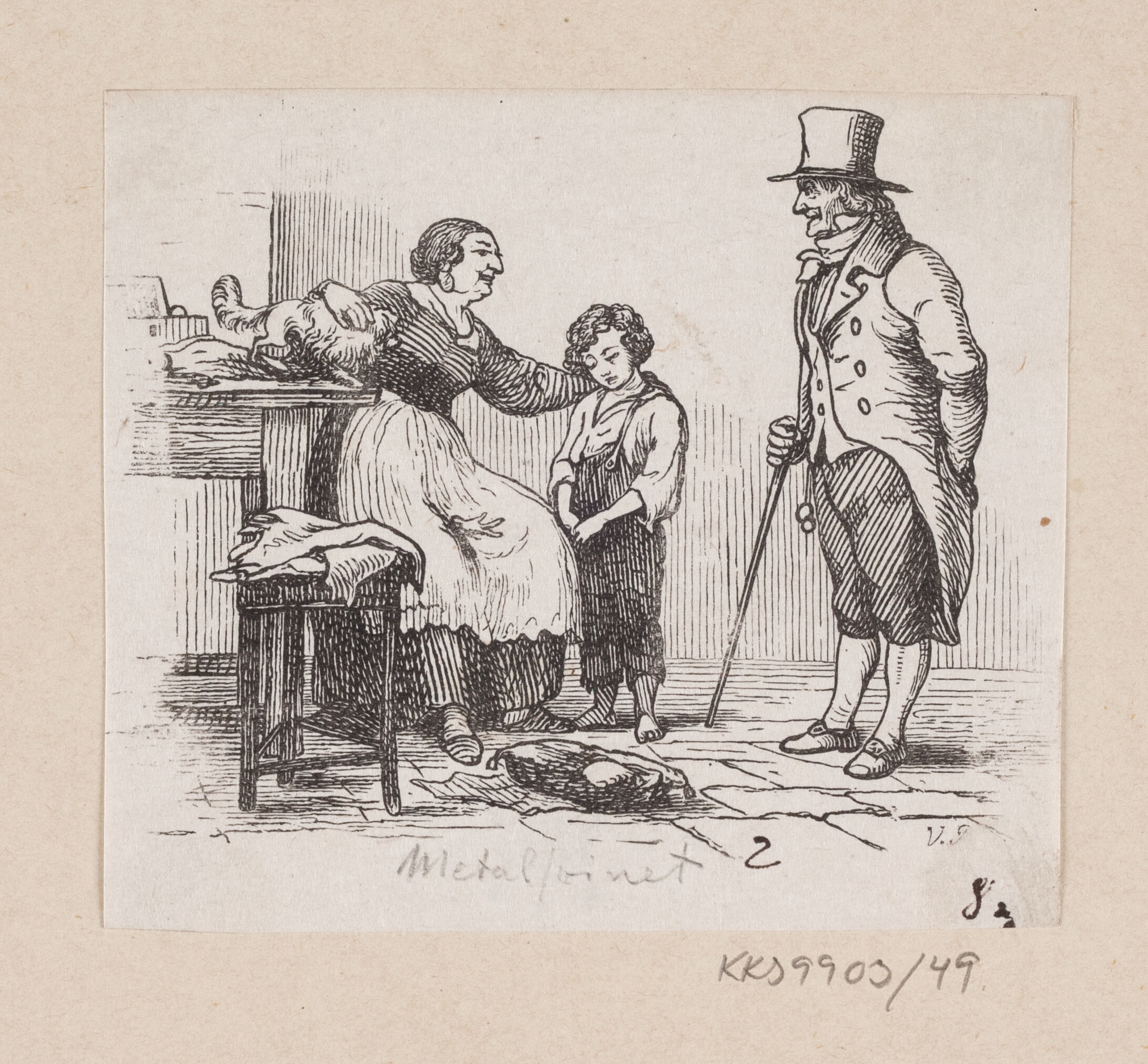 Illustration til "Metalsvinet" i H.C. Andersen, "Eventyr og Historier", Bind 1