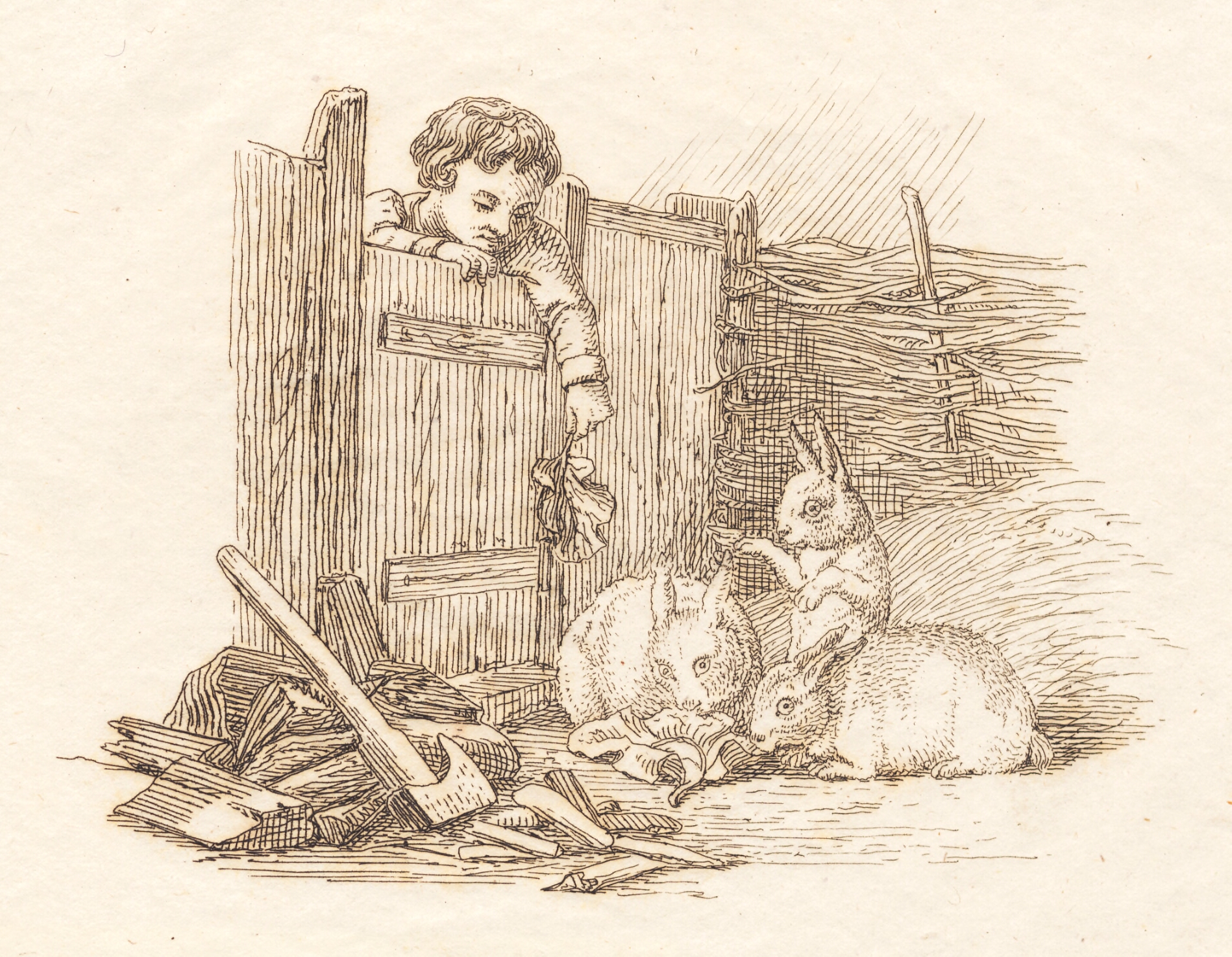 Illustration til "Halvhundrede Fabler for Børn" af Hey