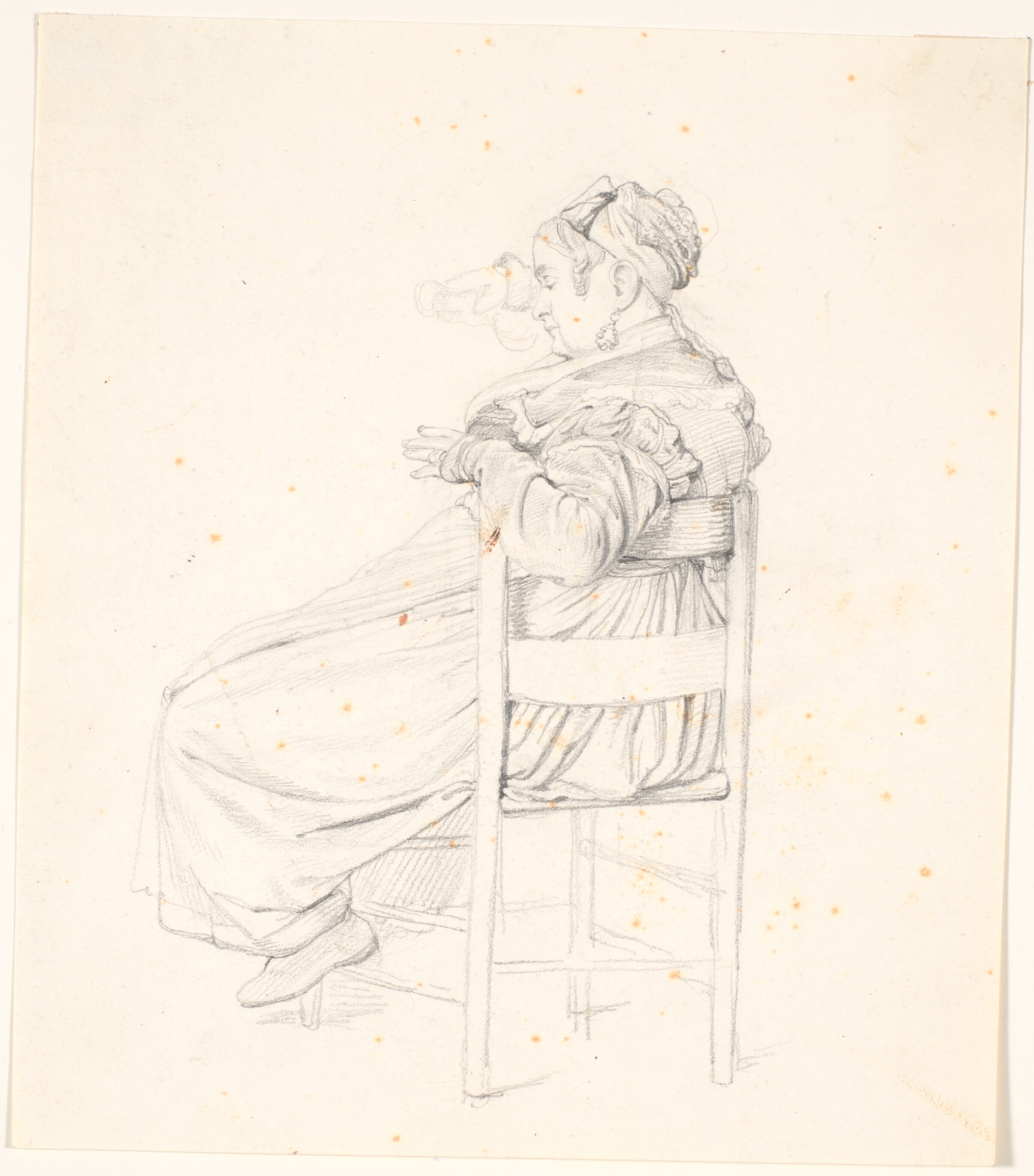 Siddende ældre italienerinde