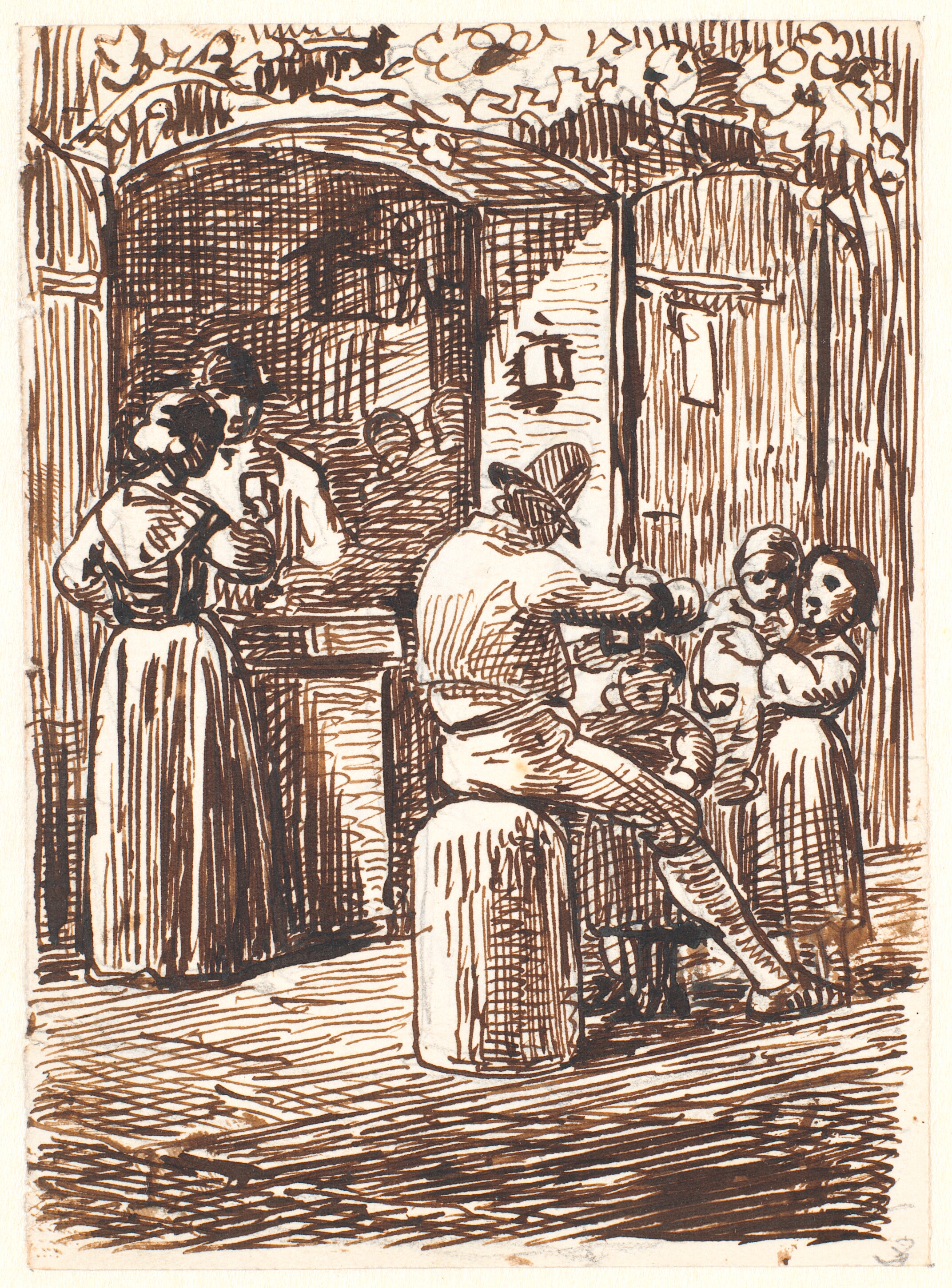 Udenfor et vinudsalg i Italien