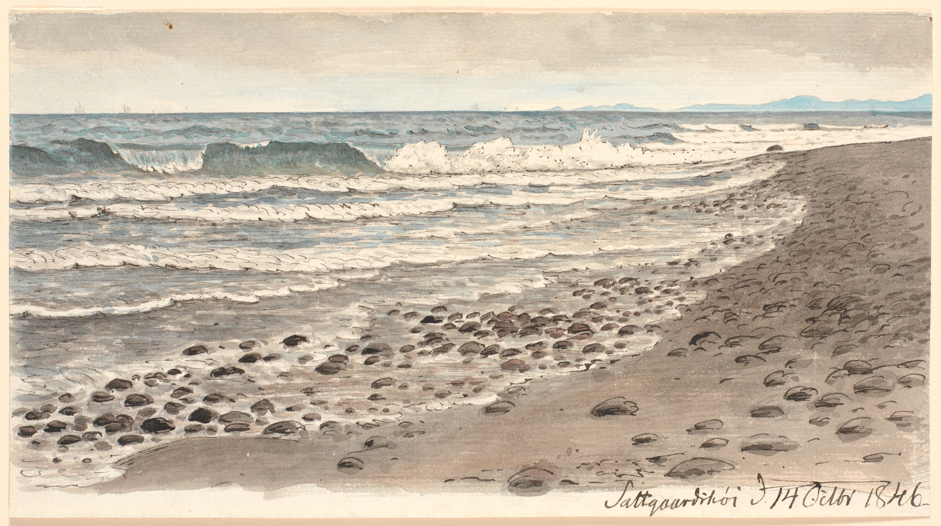 Strandbred med udsigt over Kattegat mod Kullen.