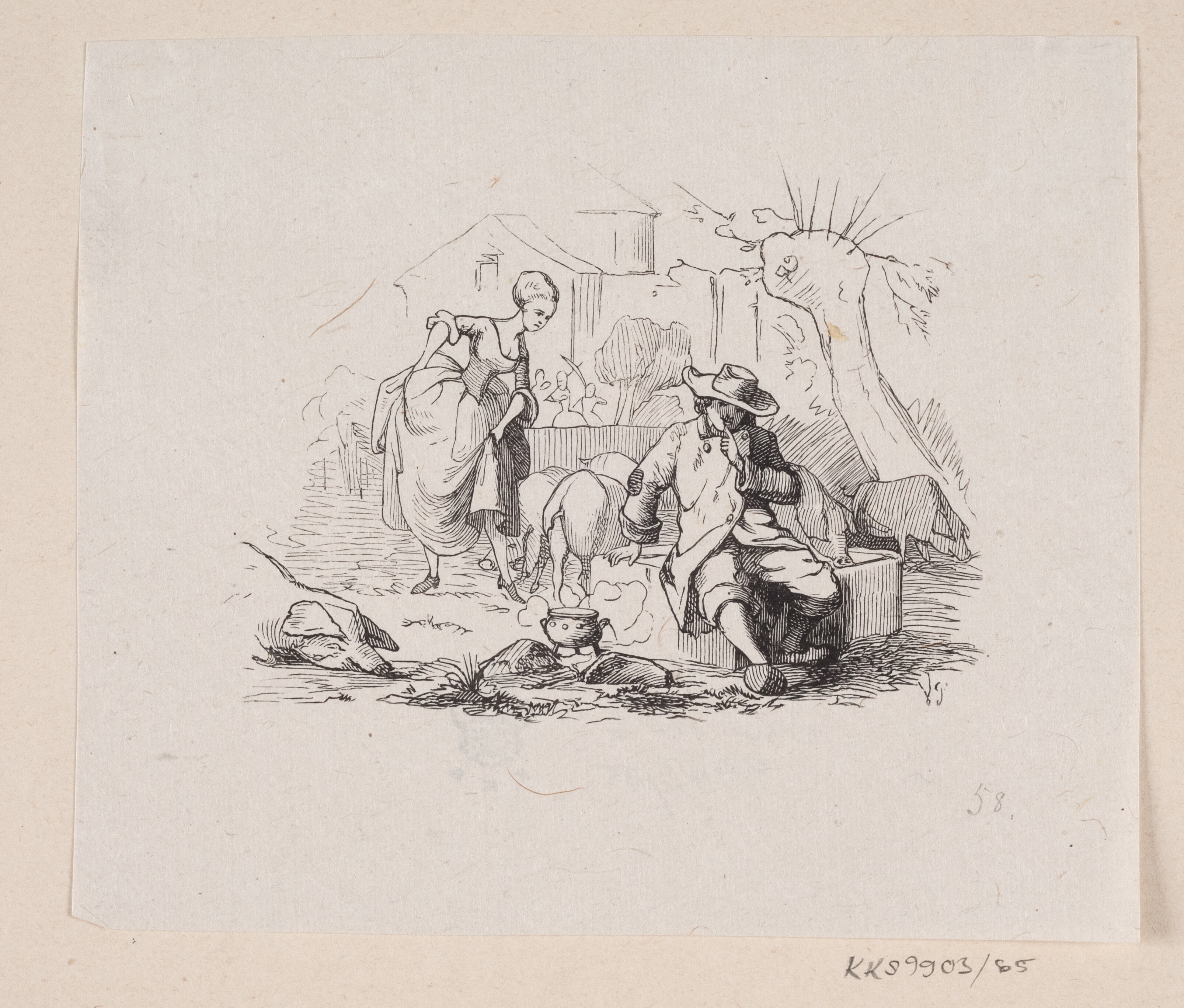 Illustration til "Svinedrengen" i H.C. Andersen, "Eventyr og Historier", Bind 1