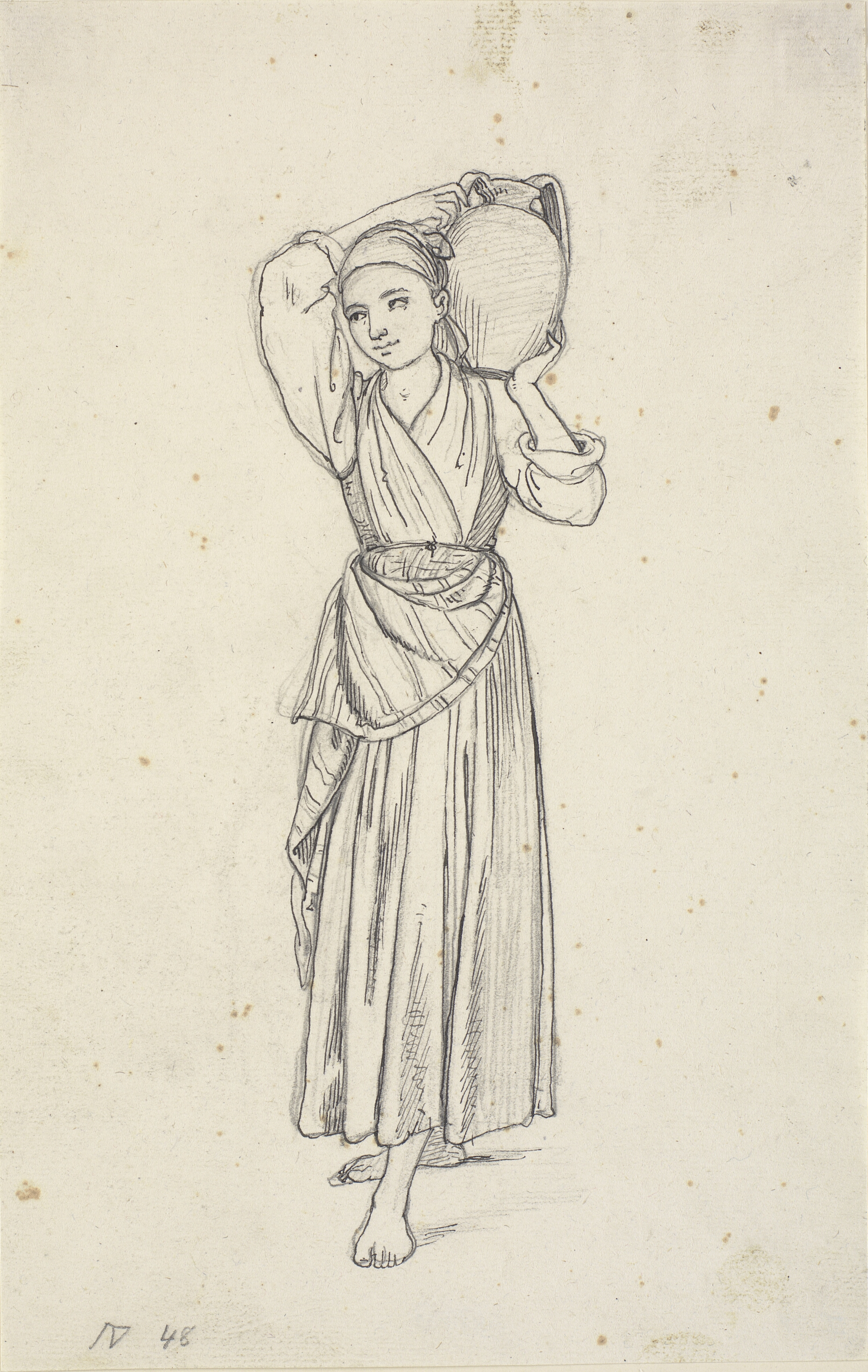 Kvinde med krukke på skulderen