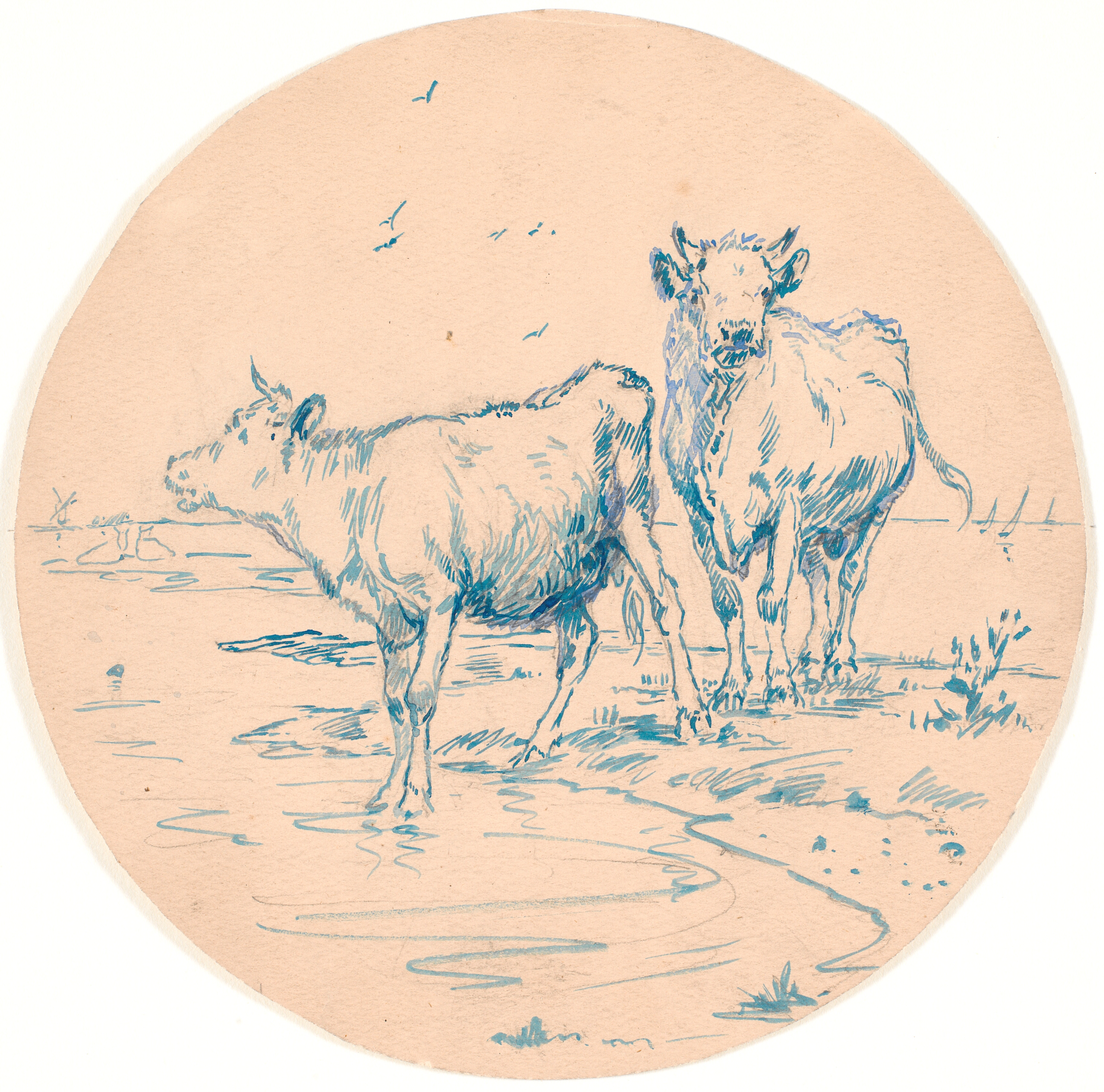 To kalve (udkast til keramisk fad)