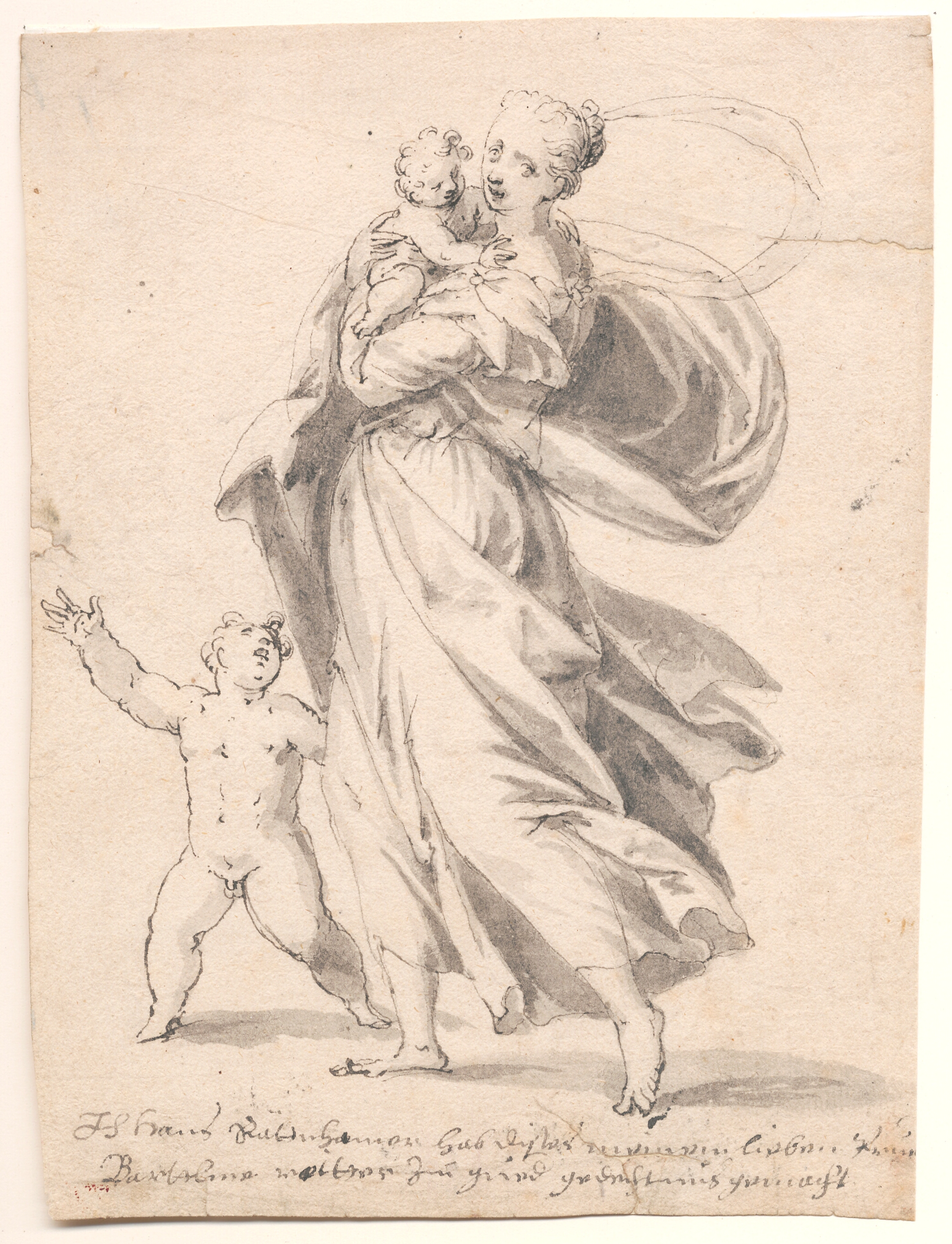 Kvinde med to børn (Caritas)