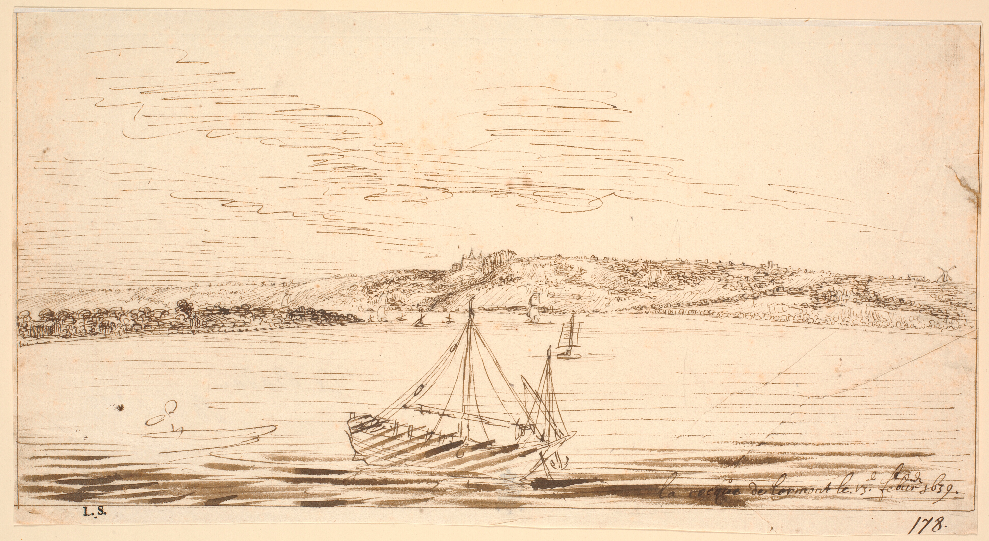 Flodprospekt fra Lormont, Bordeaux, set fra Garonnefloden