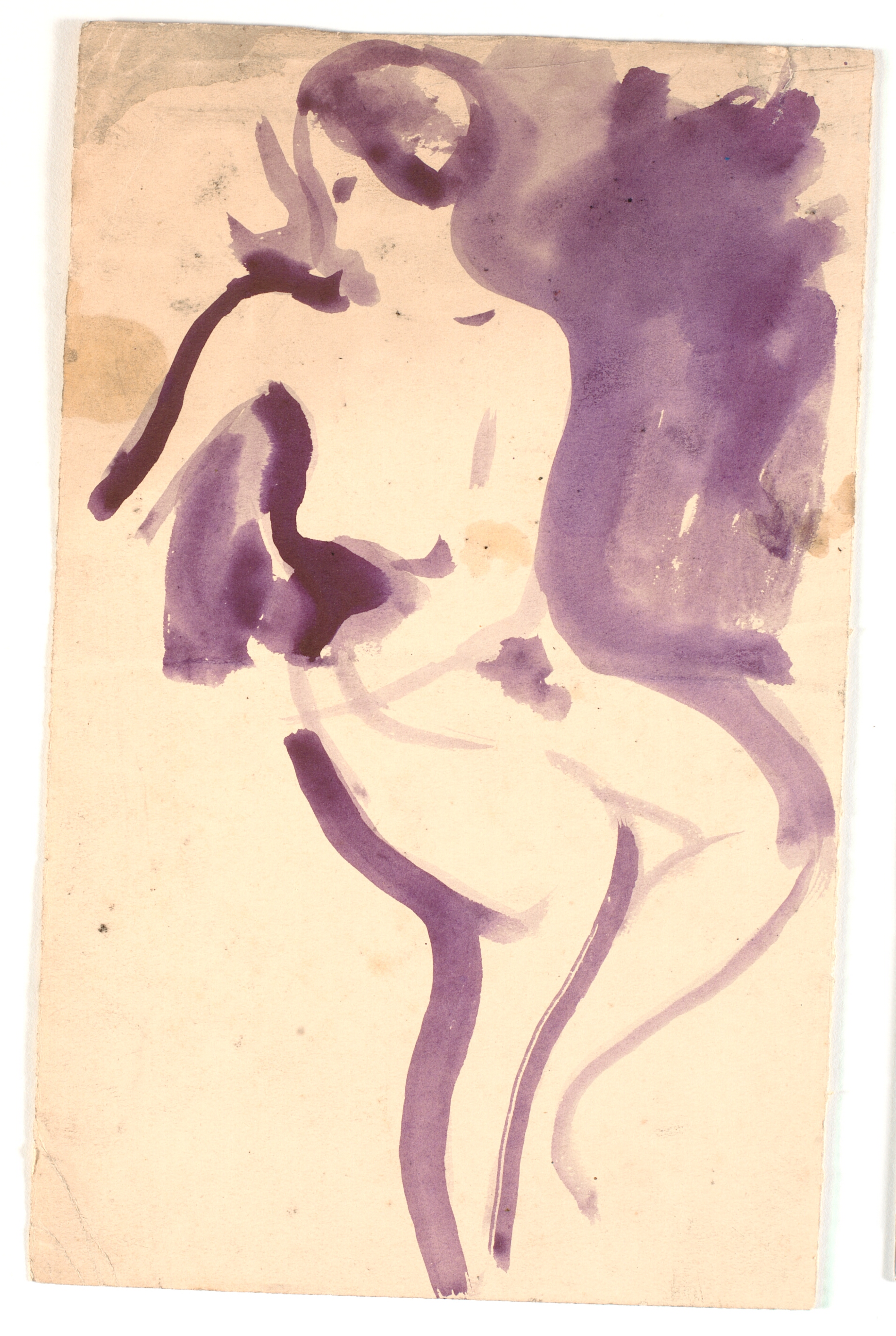 Nøgen, siddende kvindelig model