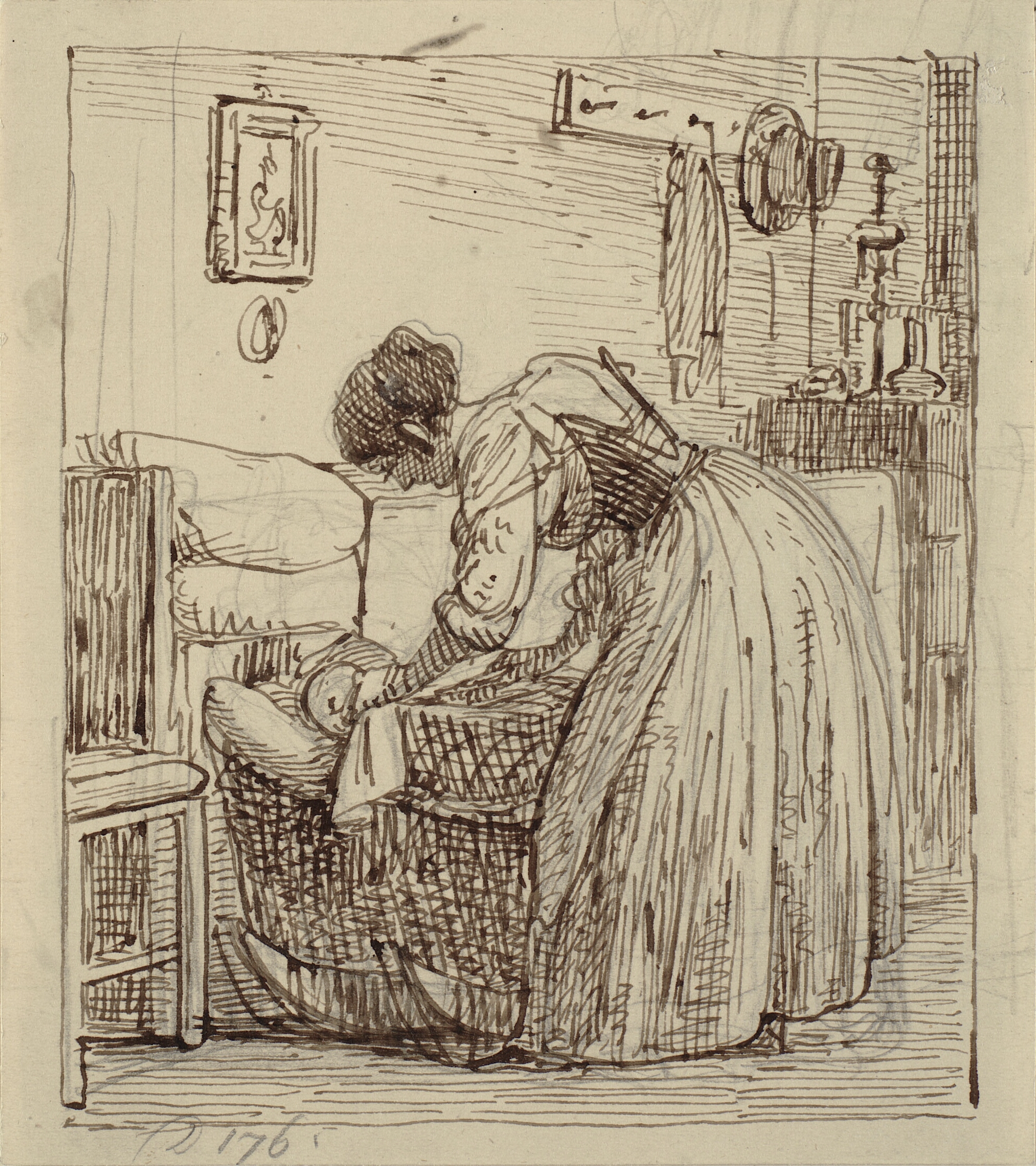 Italienerinde ved barn i vuggen