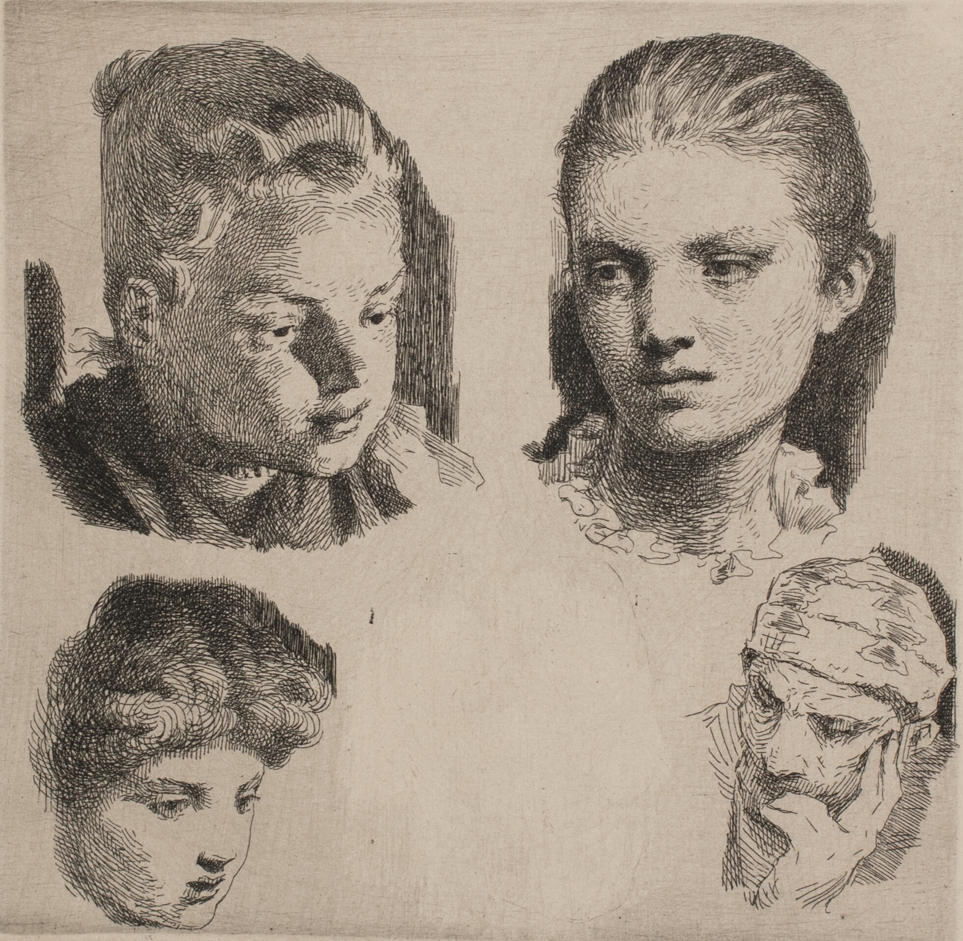 Prøveplade: Fem hoveder