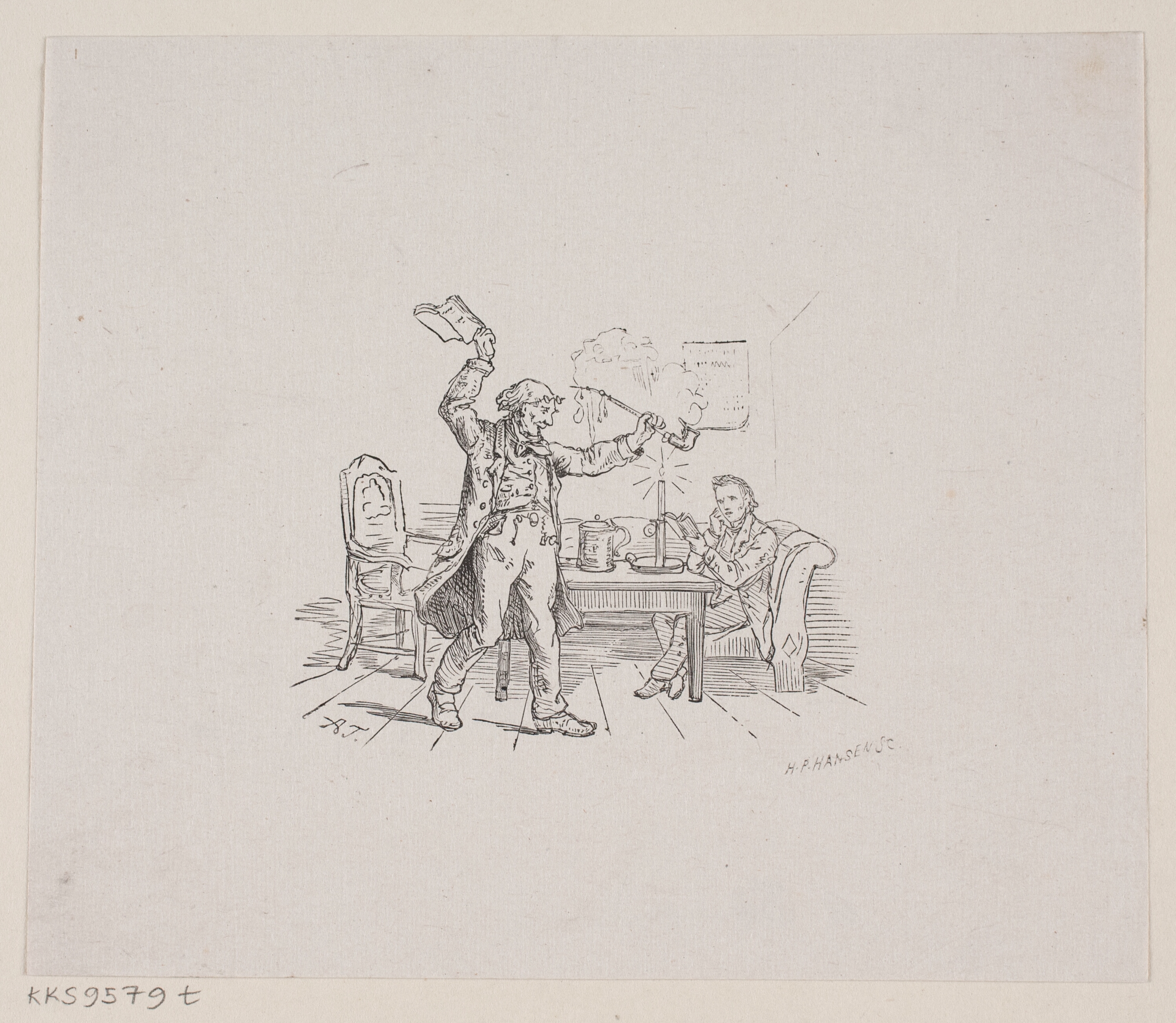 Illustration til "En Aftenstund i et Proprietærkøkken"