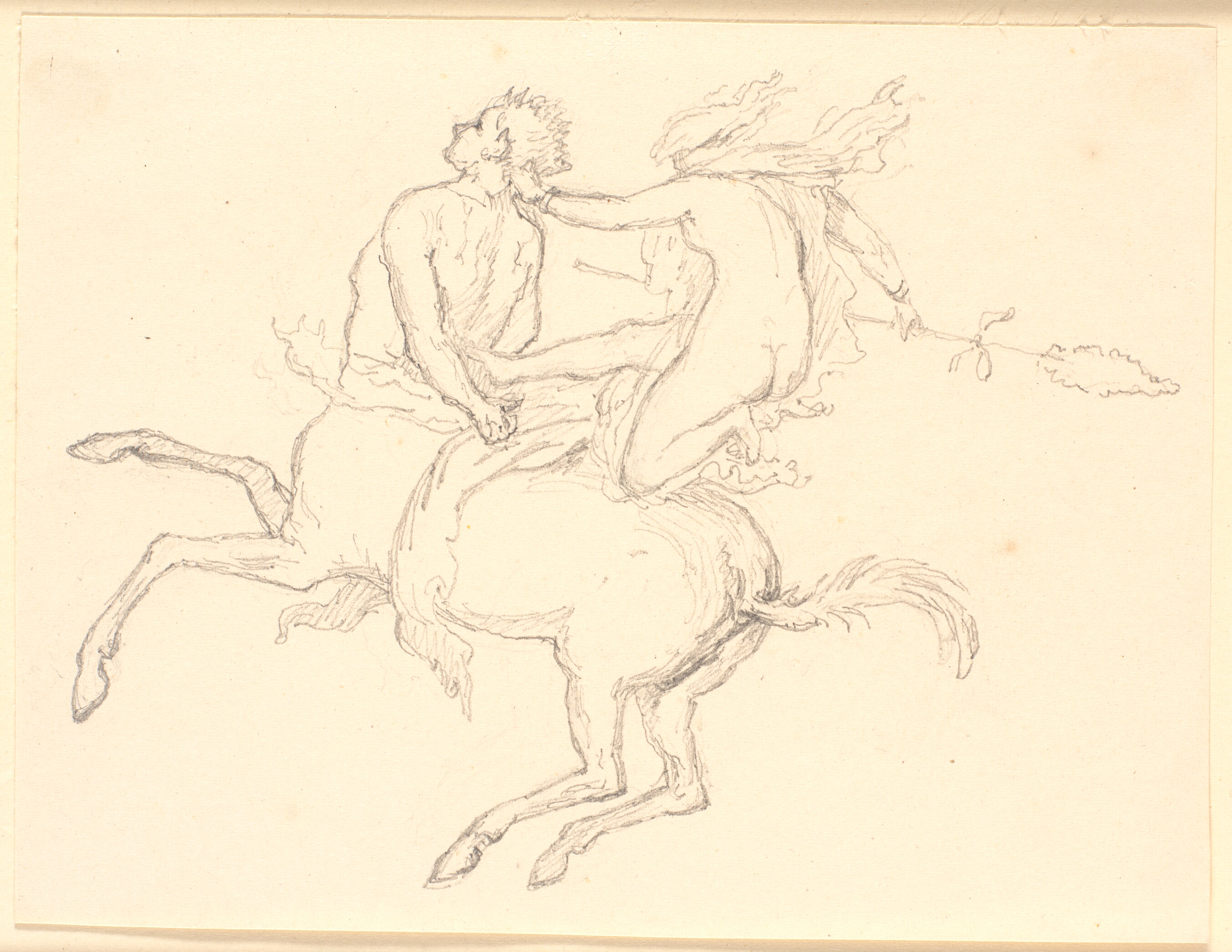 Bacchantinde siddende på ryggen af en bagbunden Kentaur. Pompejiansk motiv