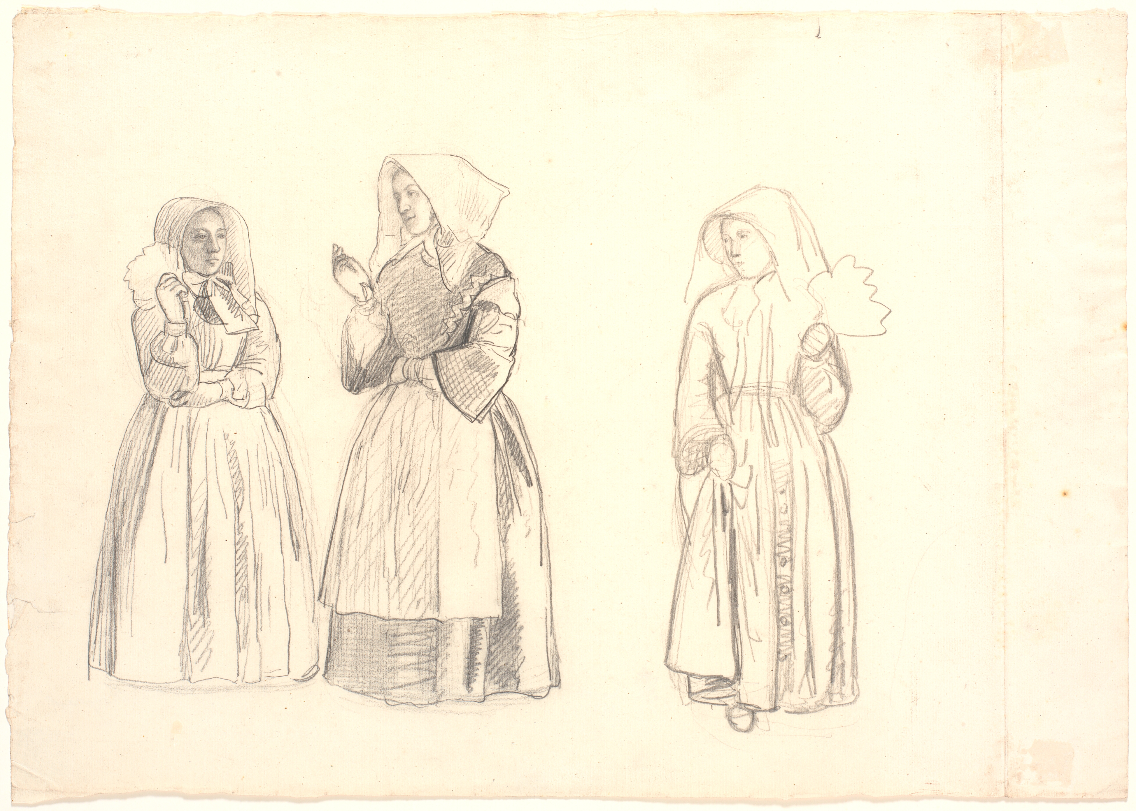 Studier af tre unge piger fra Iselinge