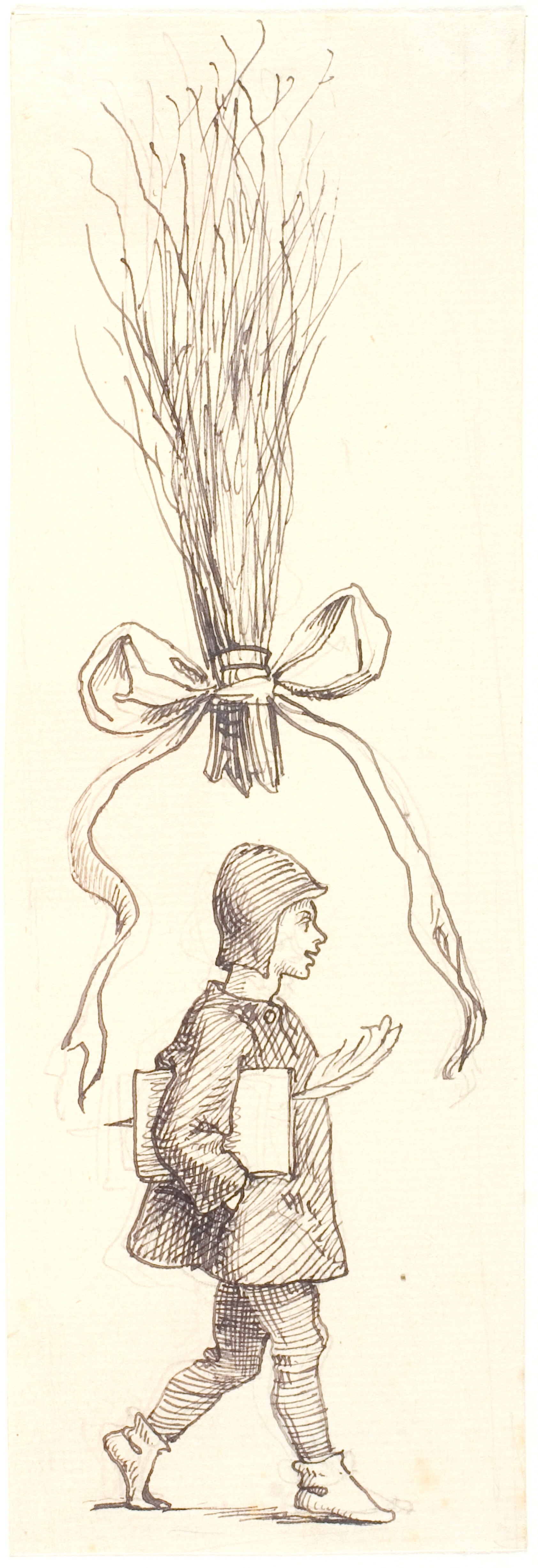 Gående skoledreng. Mester Erik