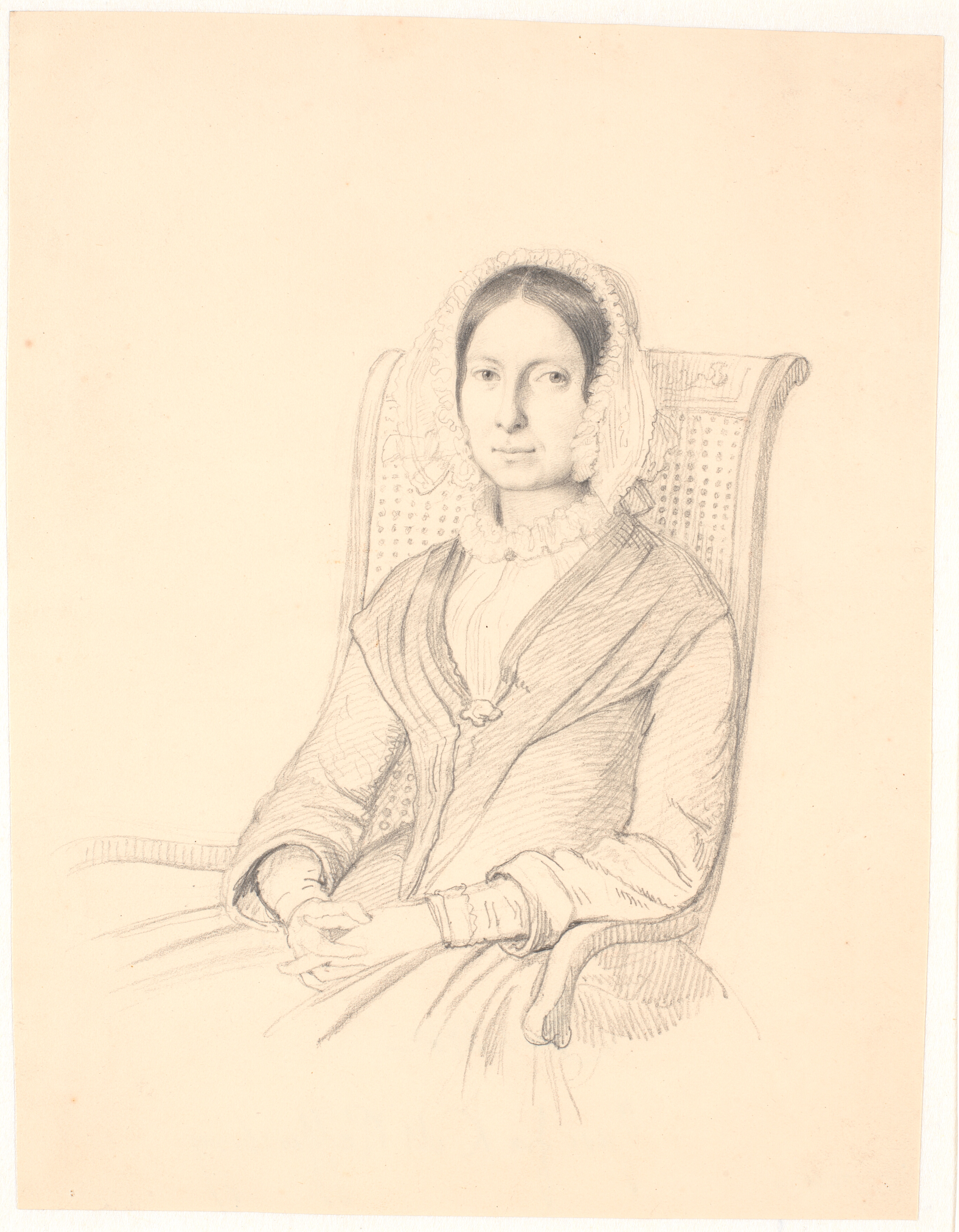 Portræt af Sophie Frederikke Raffenberg, siddende i en lænestol