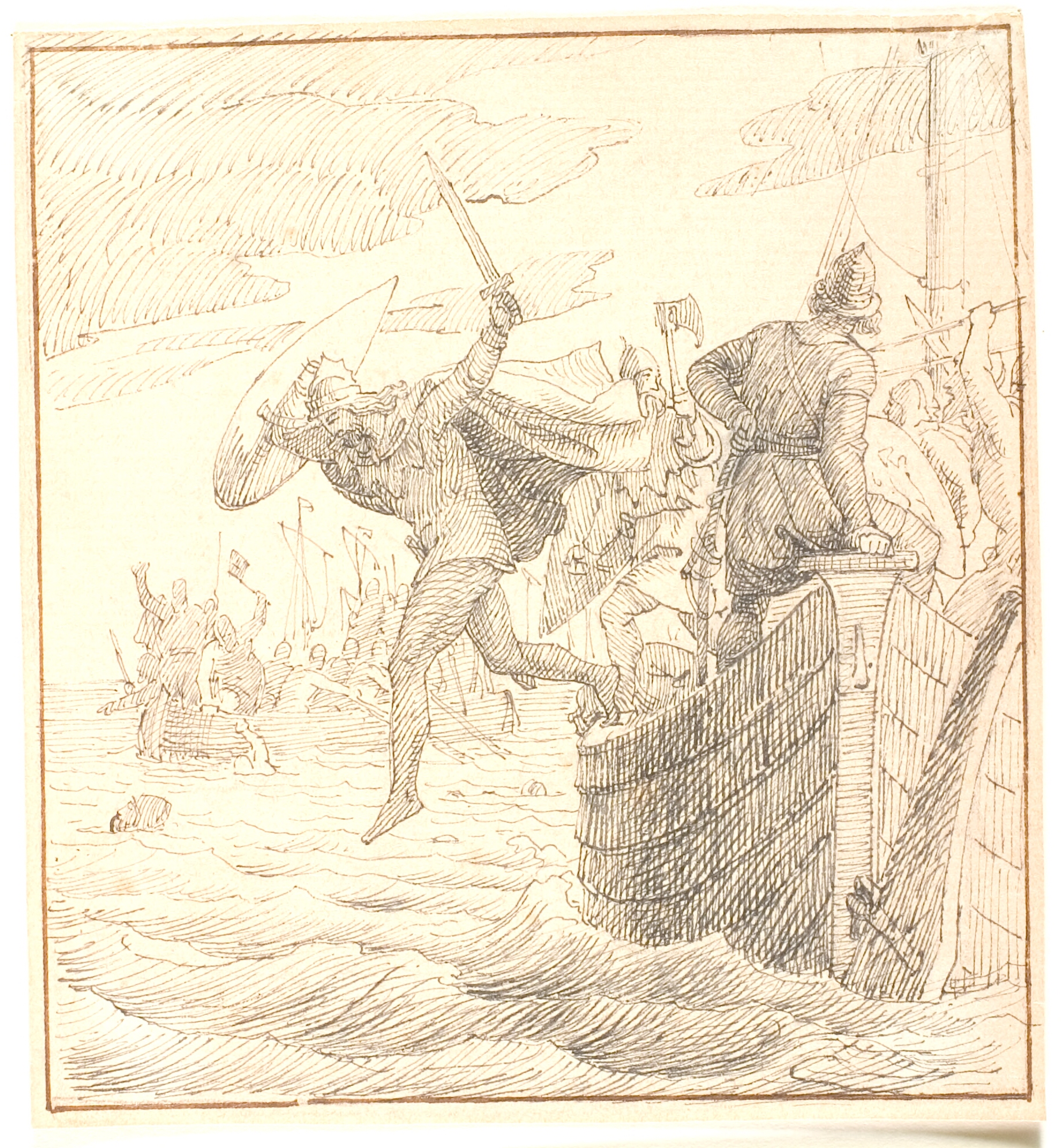 Olaf Tryggvesen springer over bord under slaget ved Svolder