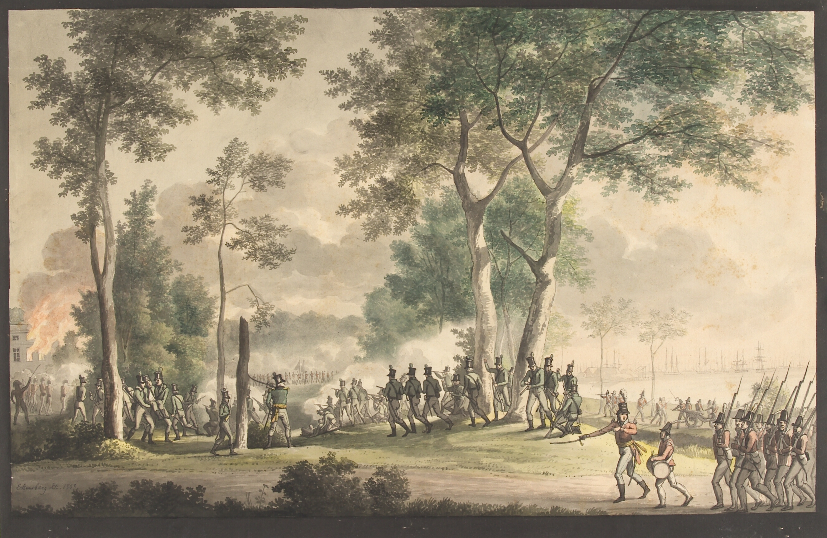 Livjægernes udfald i Classens have 31.august 1807.