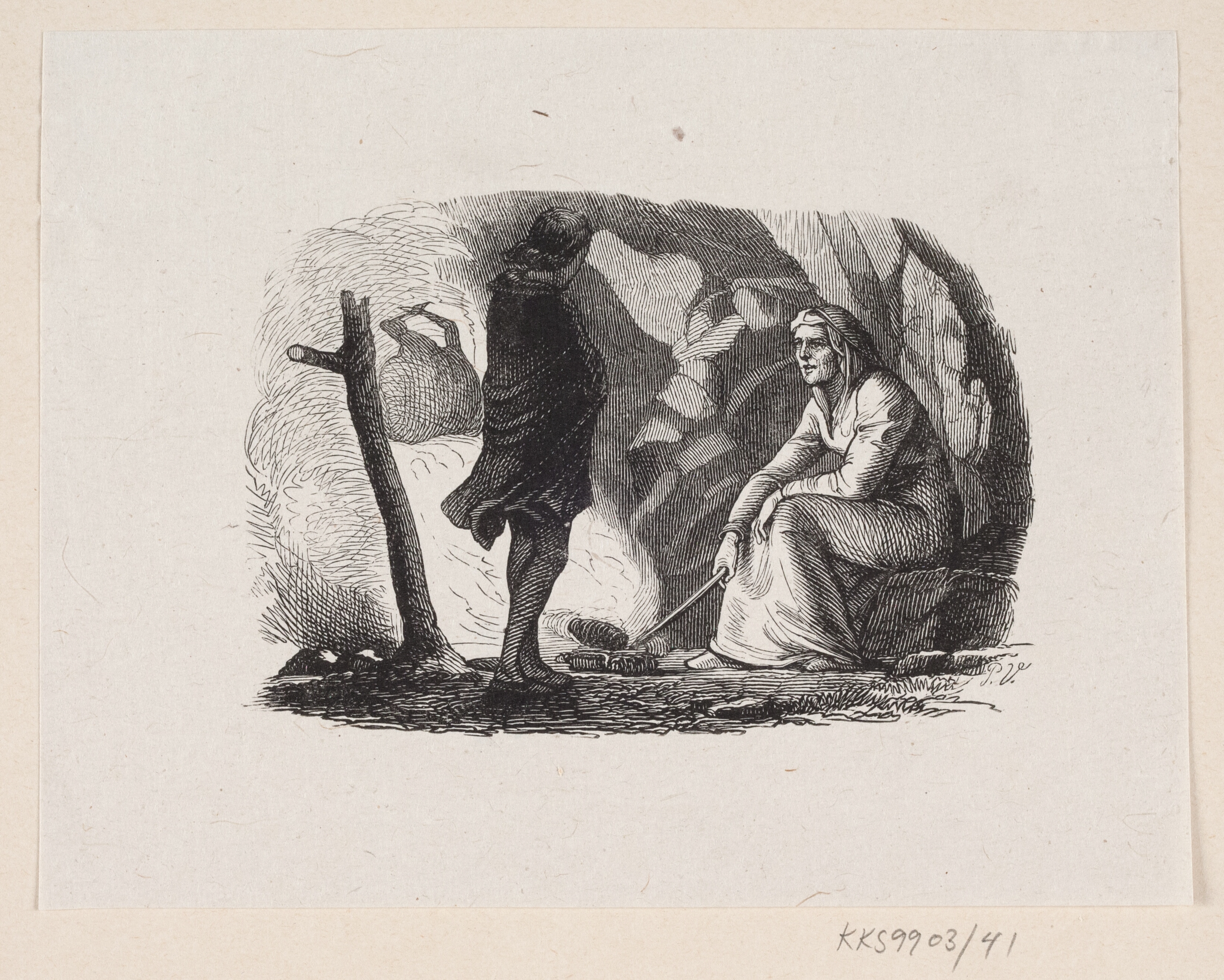 Illustration til "Paradisets Have" i H.C. Andersen, "Eventyr og Historier", Bind 1