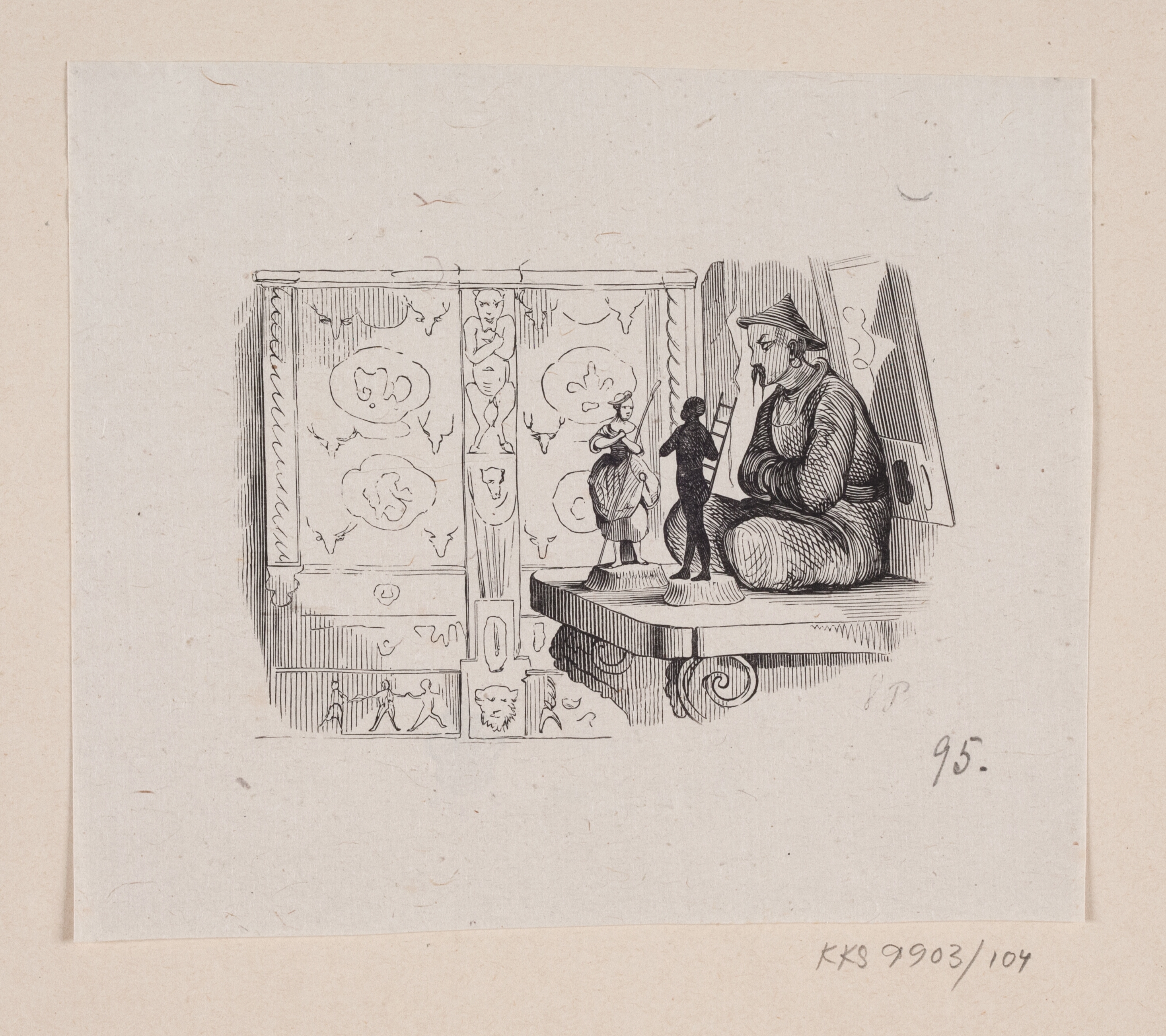 Illustration til "Hyrdinden og Skorsteensfeieren" i H.C. Andersen, "Eventyr og Historier", Bind 2