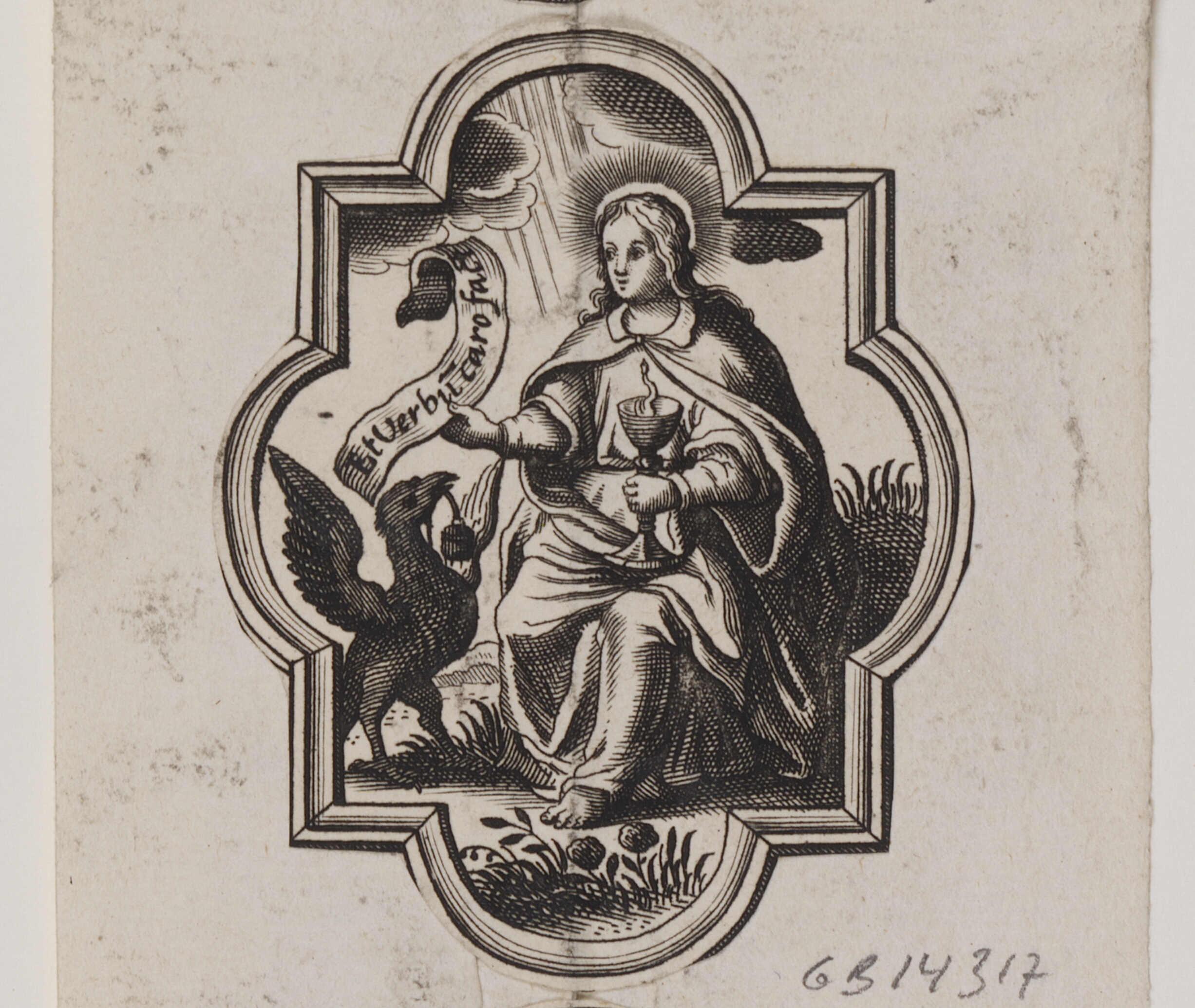 Emblem med evangelisten Johannes