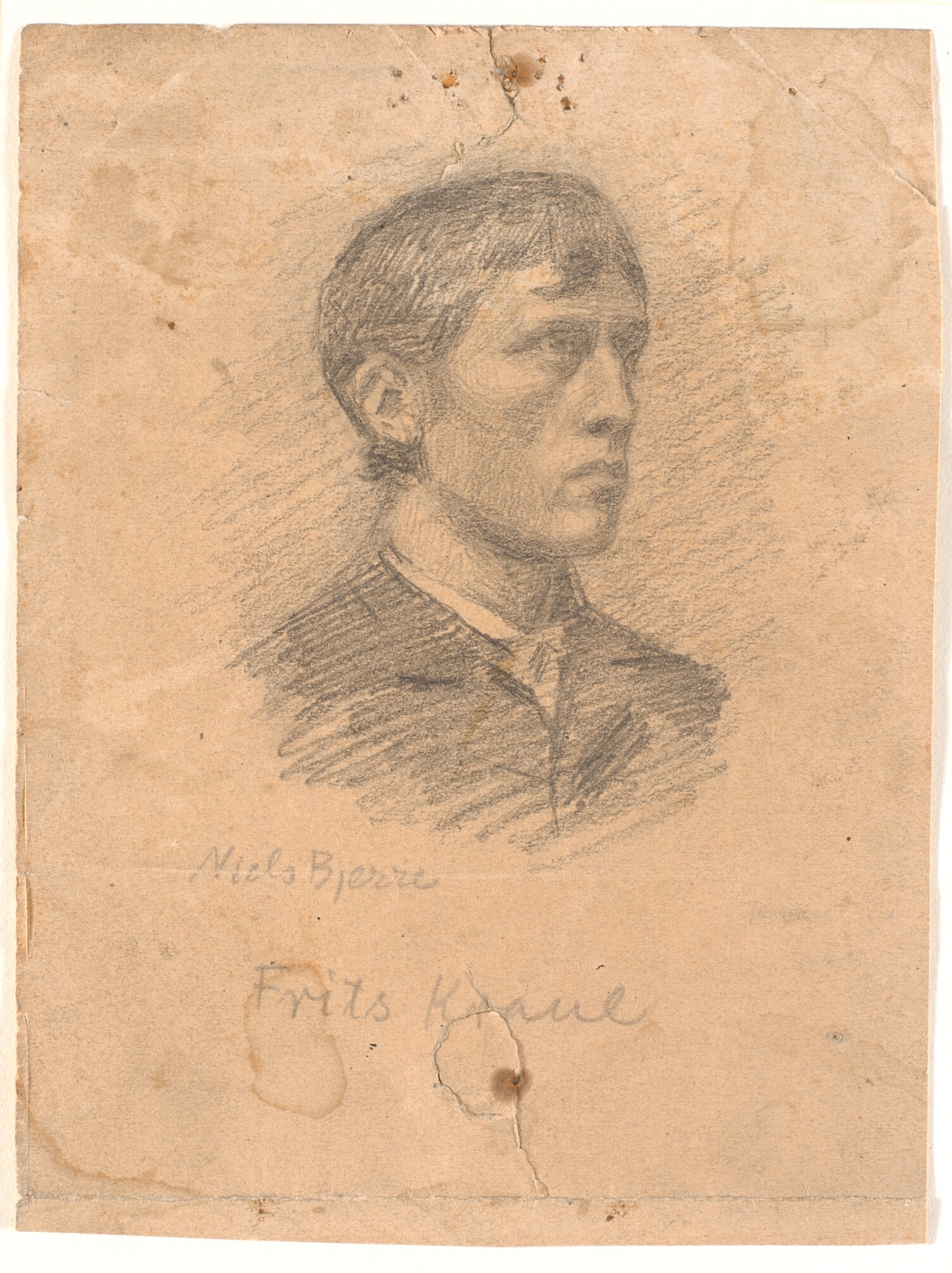 Portræt af maleren Frits Kraul (1862-1935) i 3/4 profil