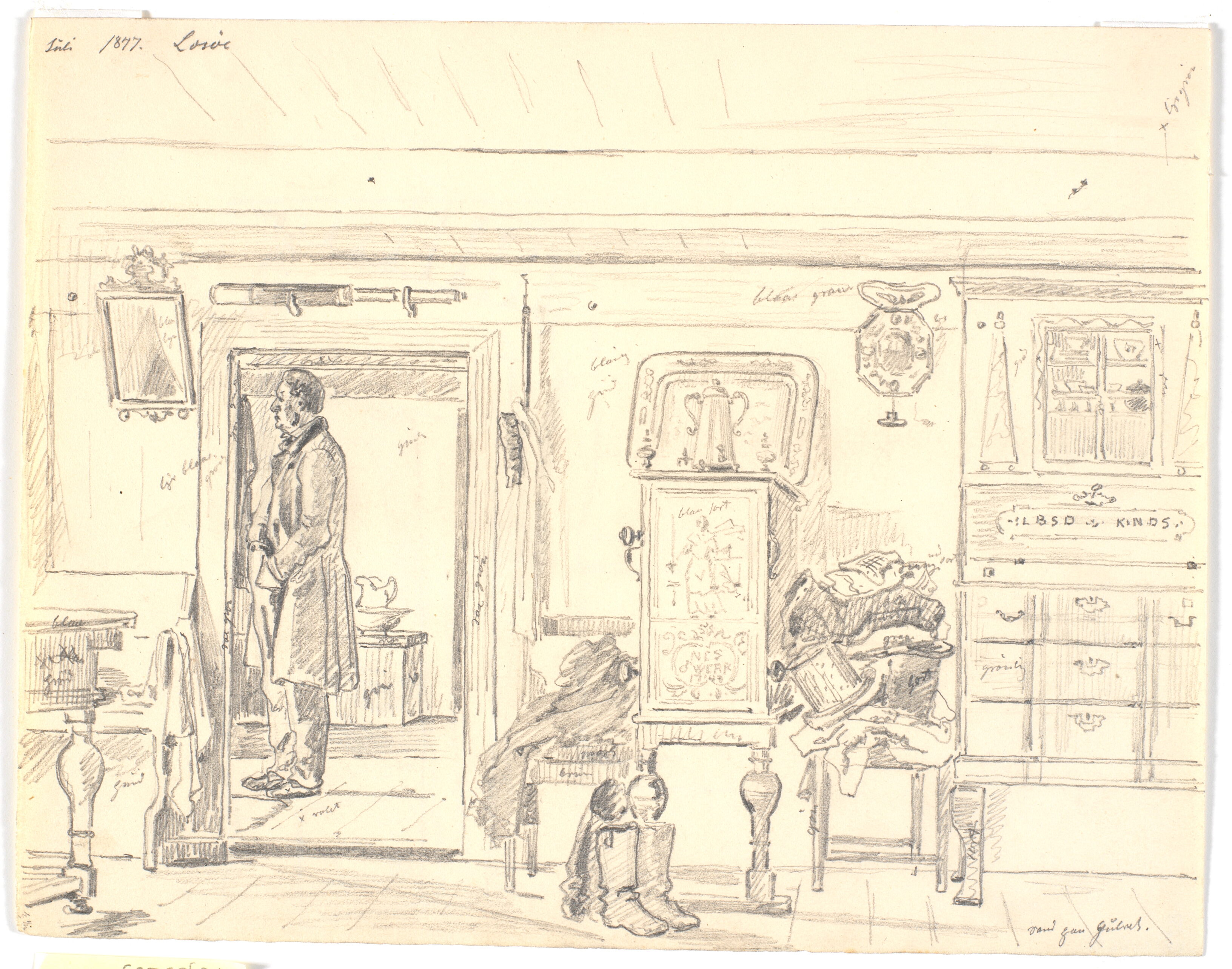 Bondestue med stående mand, Læsø