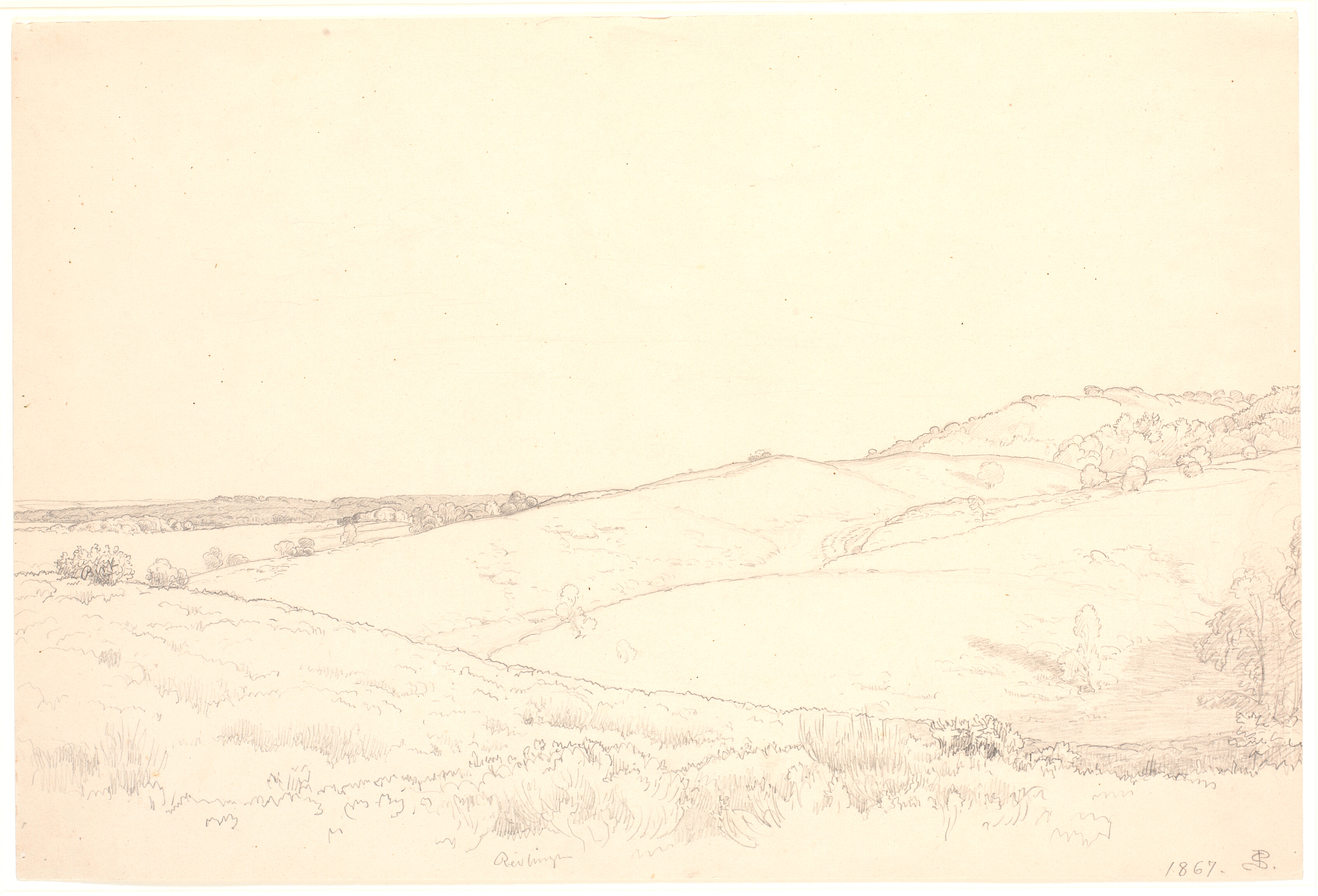 Bakket landskab ved Himmelbjerget.