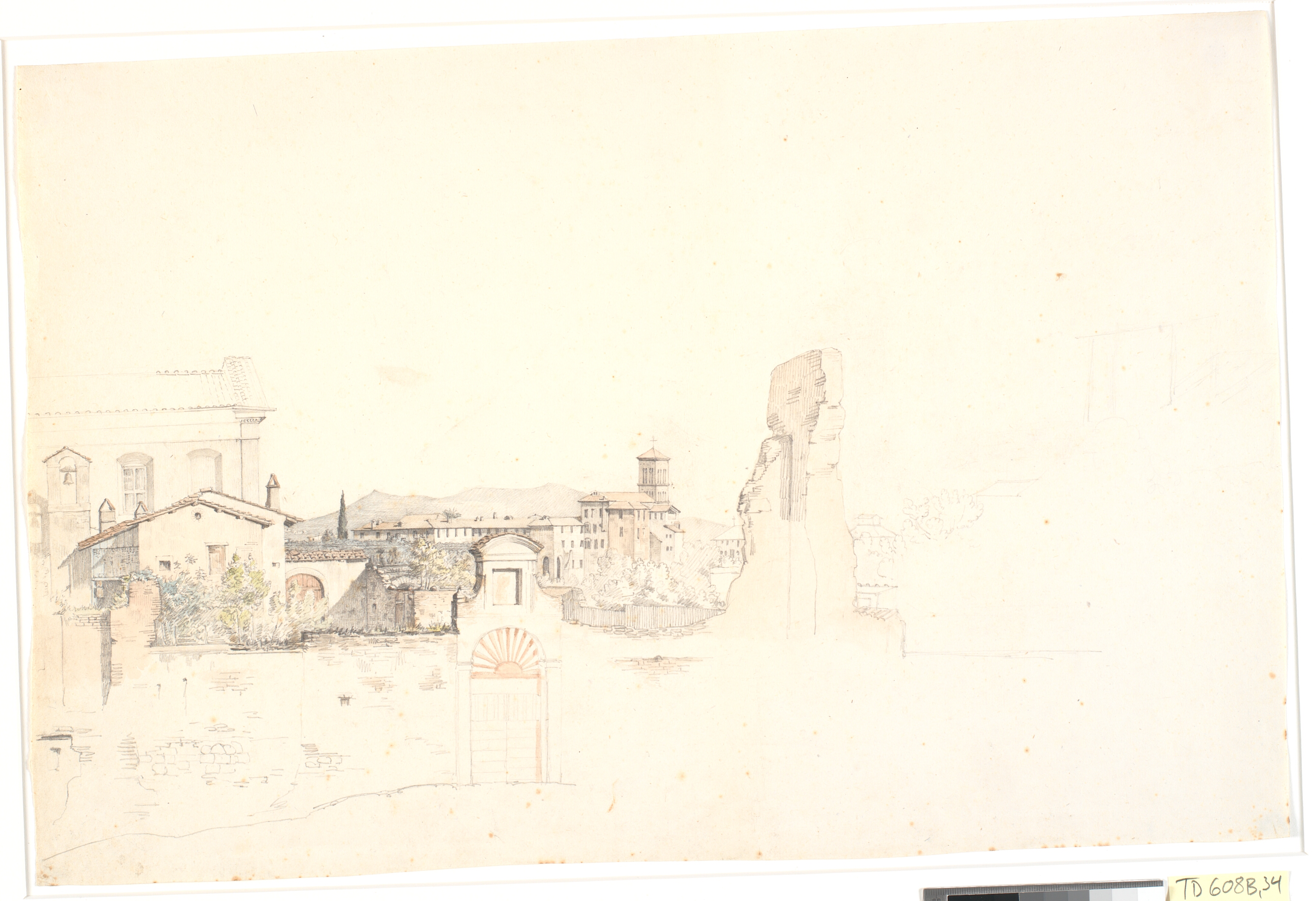 Parti fra Rom med bjerge i baggrunden