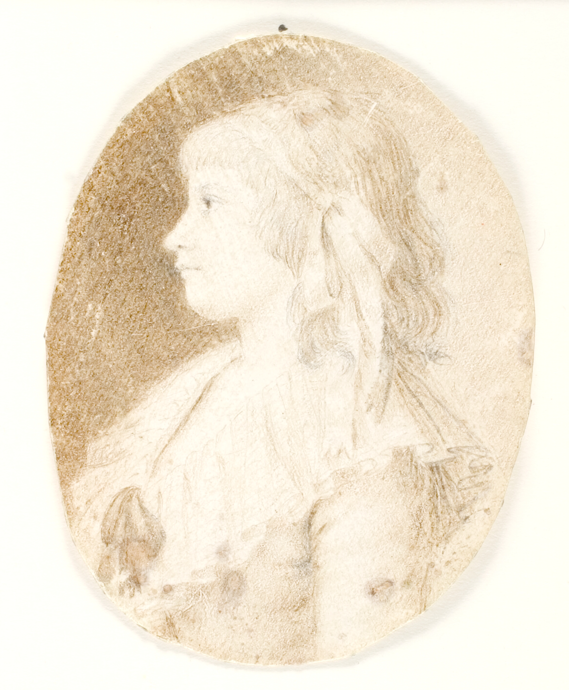 Portræt af en dame. Profil til venstre