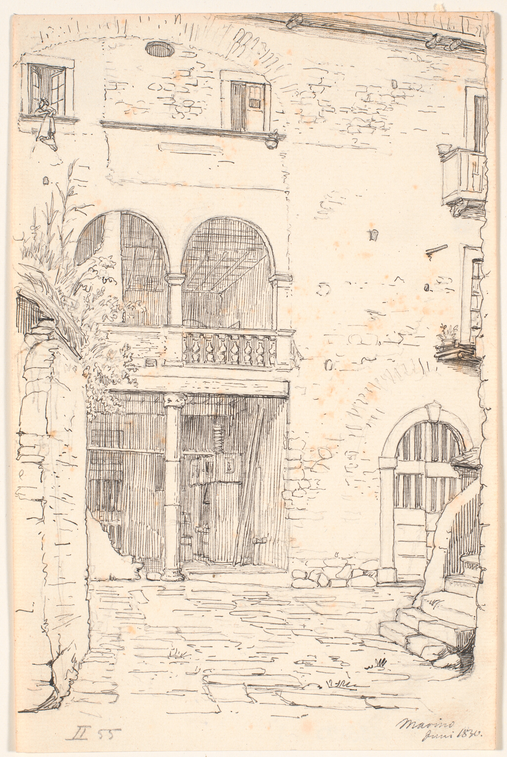 Gård med del af søjlegang