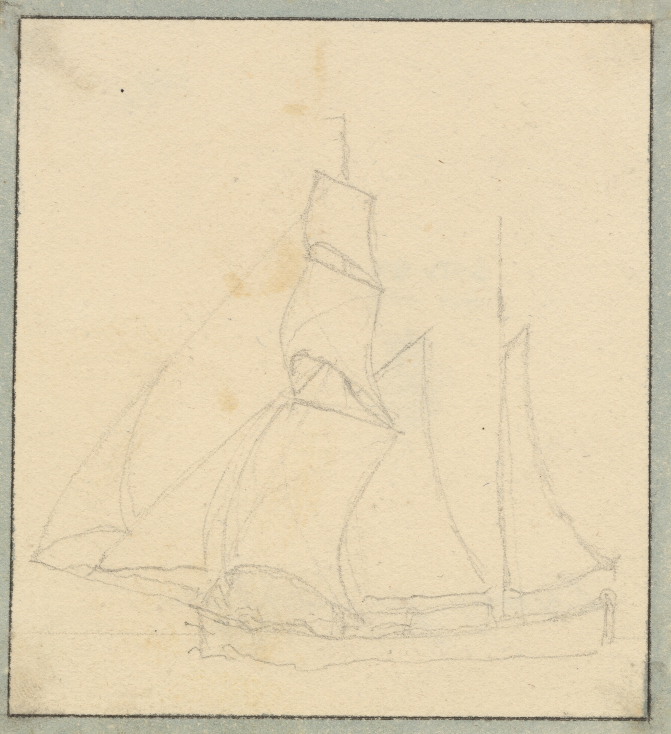 En Skonnert under sejl.