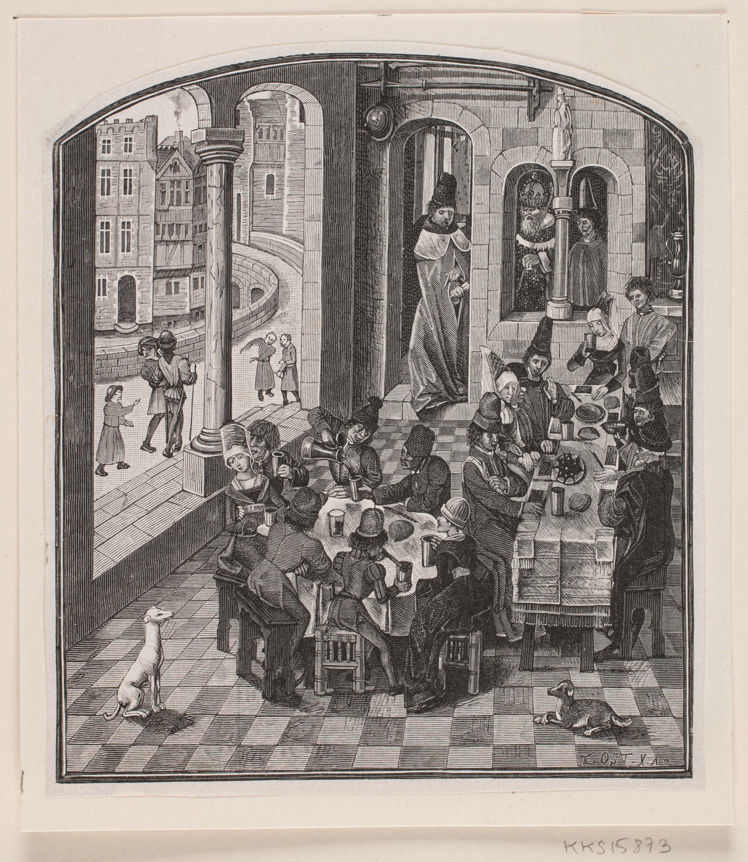 Prøvetryk af xylografi efter flamsk miniature fra det 15. århundrede