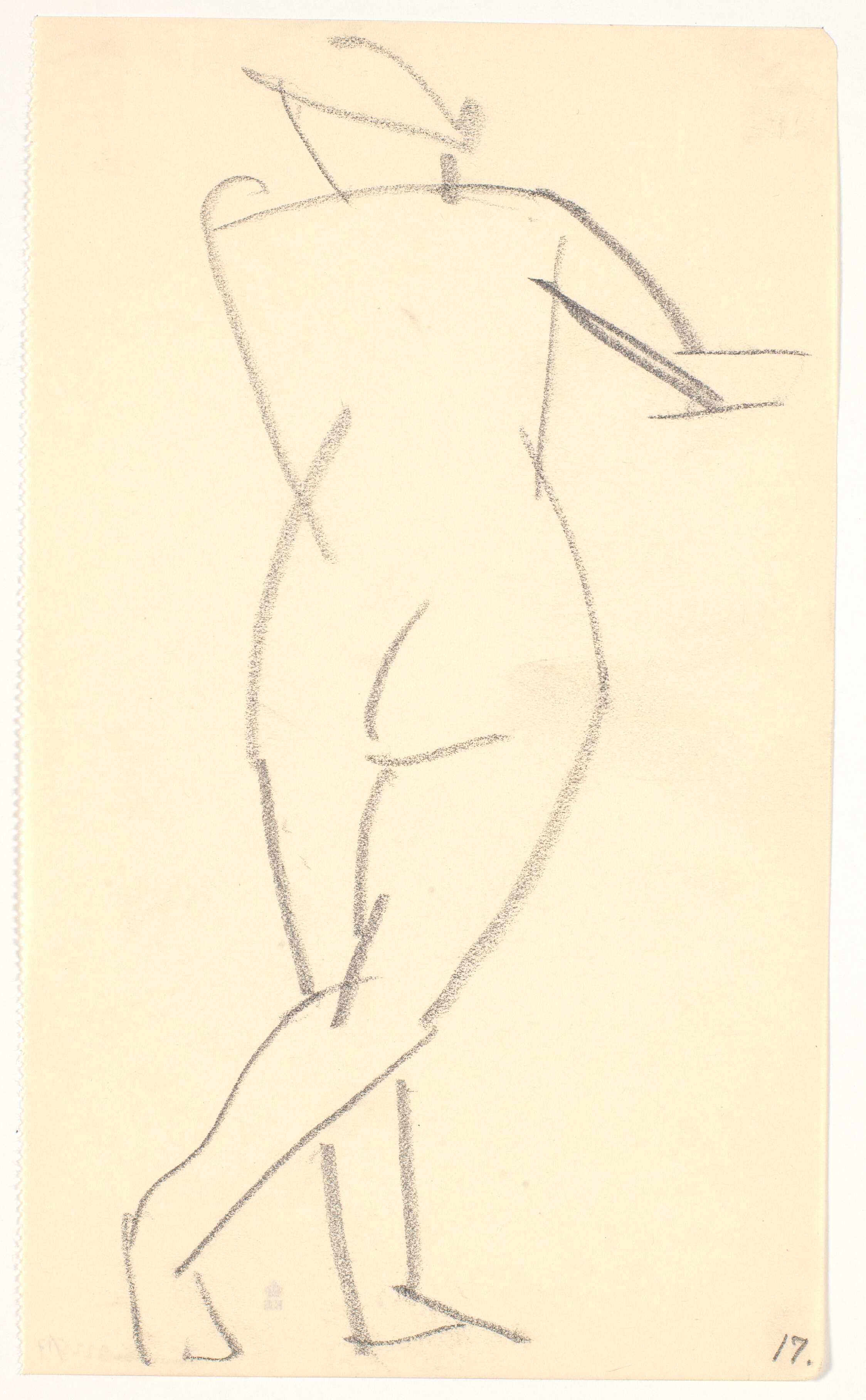 Stående model, set bagfra