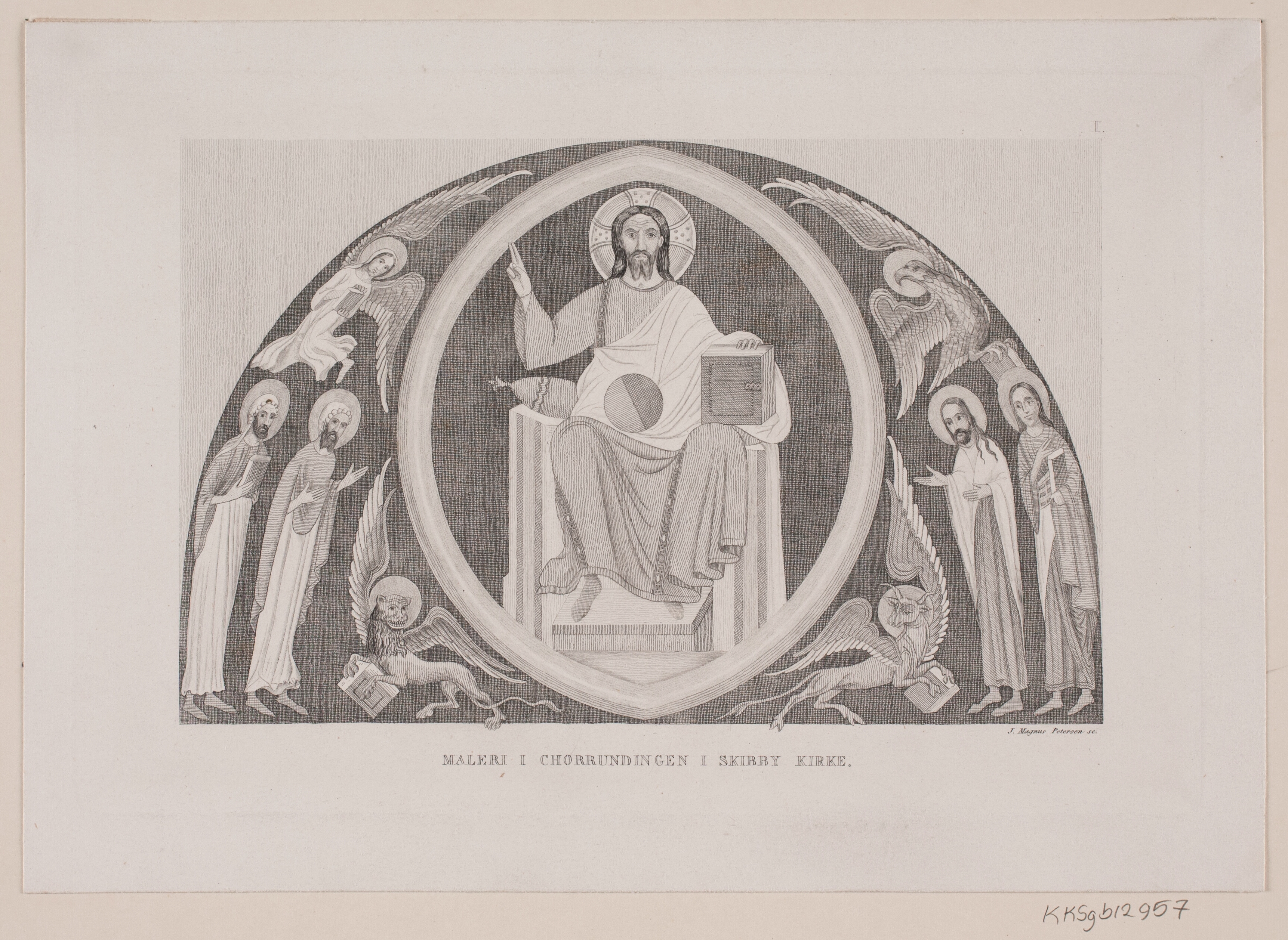 Maleri i korrundingen i Skibby Kirke