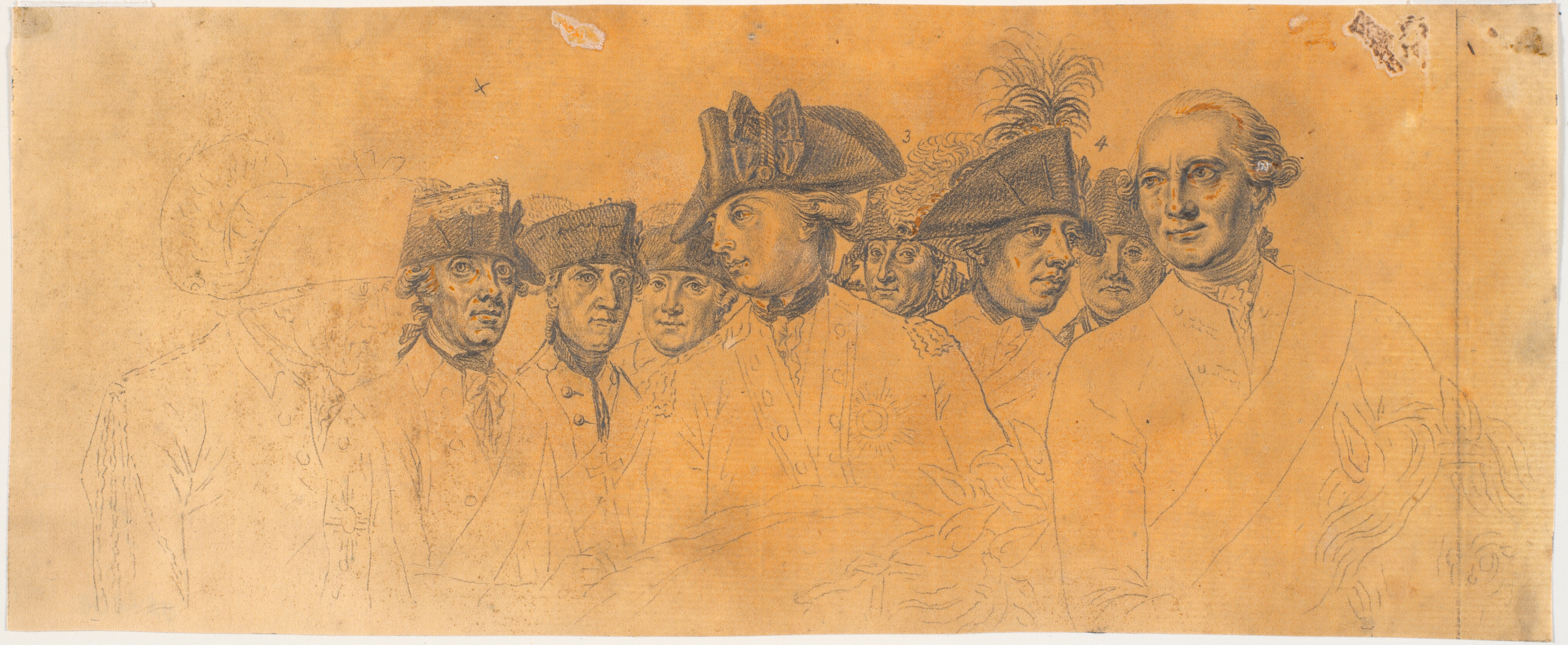 Forarbejde til stikket: Frederik d. Store rider hjem efter en revy ved Potsdam