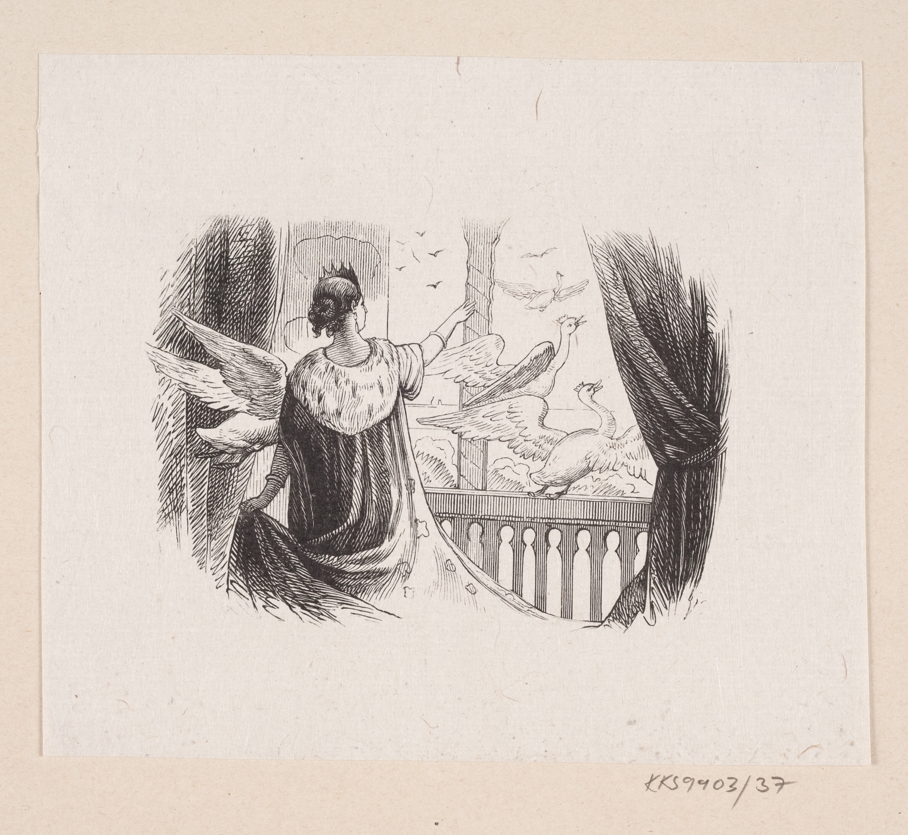 Illustration til "De vilde Svaner" i H.C. Andersen, "Eventyr og Historier", Bind 1