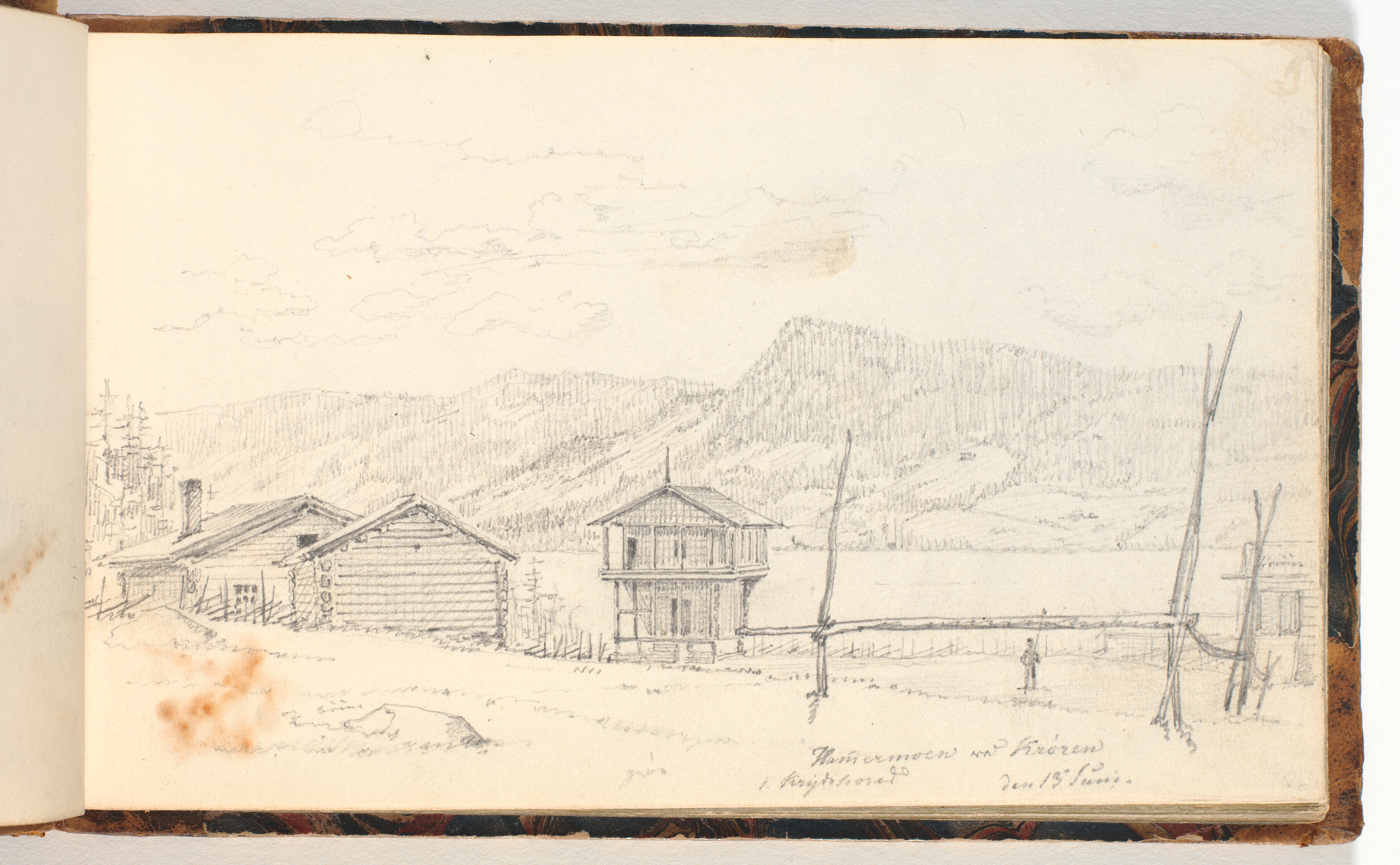 Landskab med bondegårde