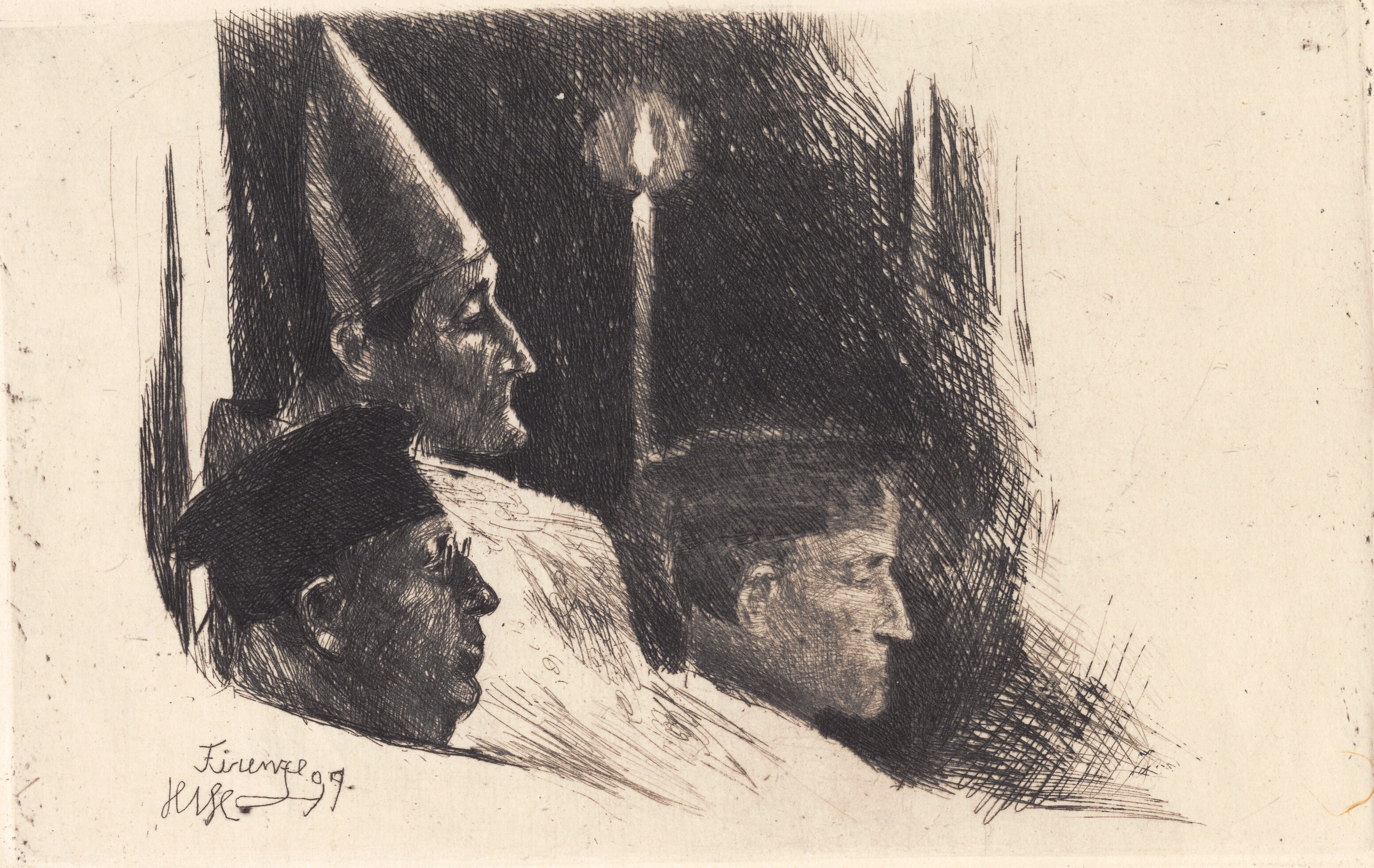 "Ærkebispen i Firenze celebrerer Paaskemesse"