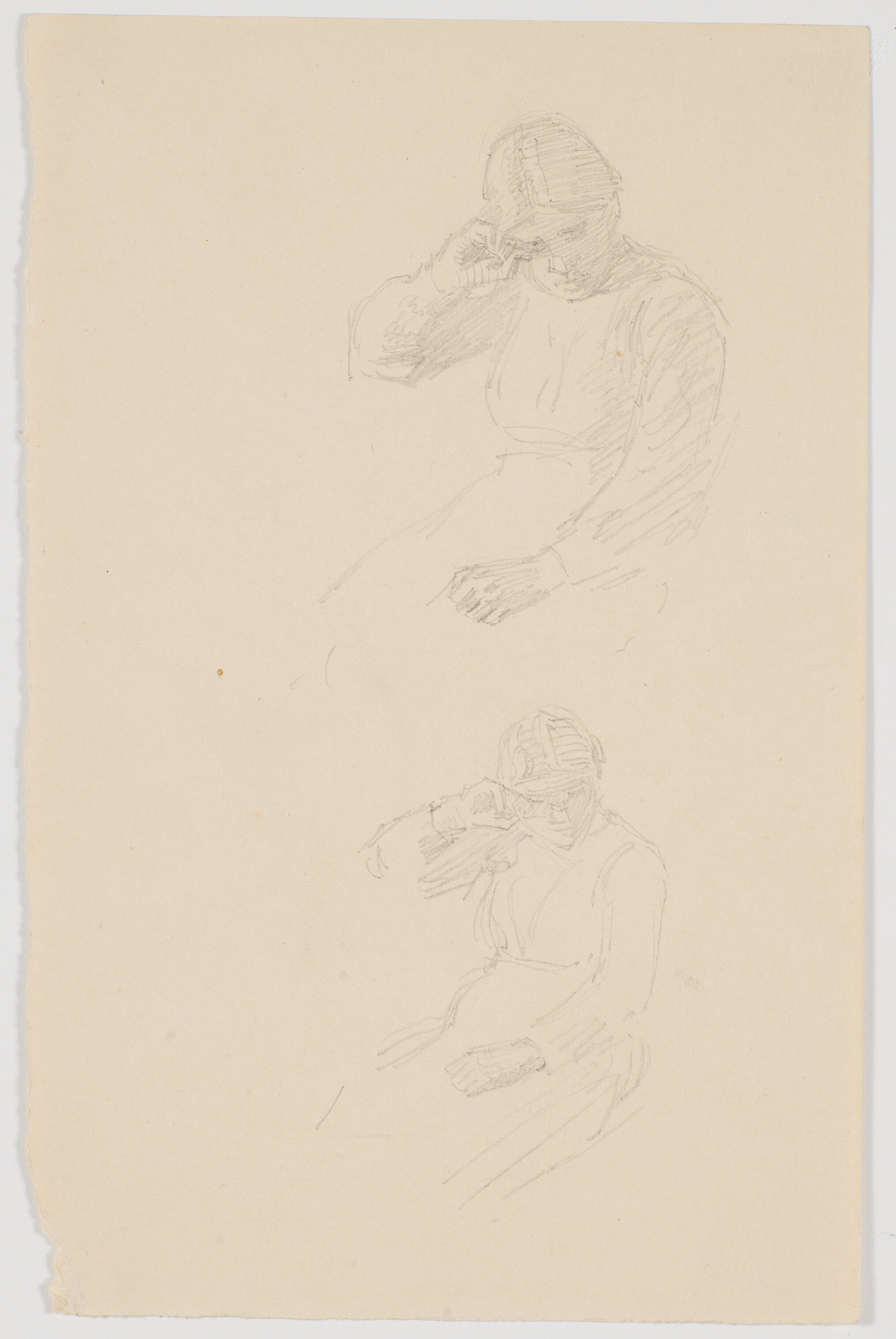 To studier af siddende, ung pige