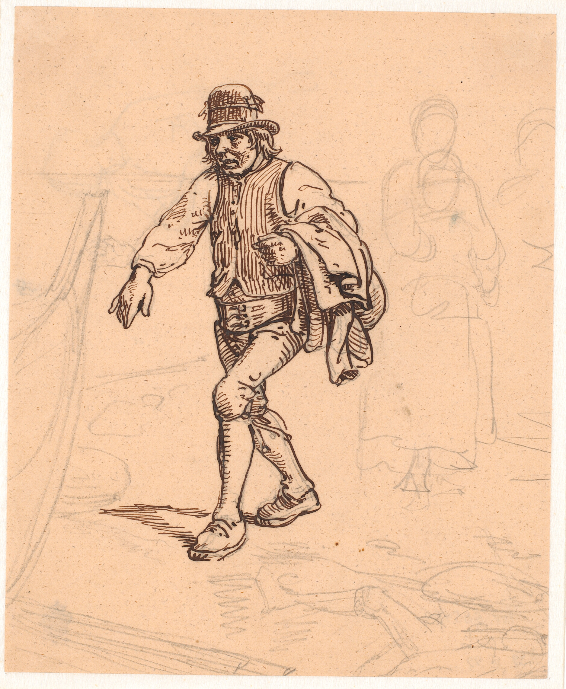 Dalkarl går mod båden til kirkefærden