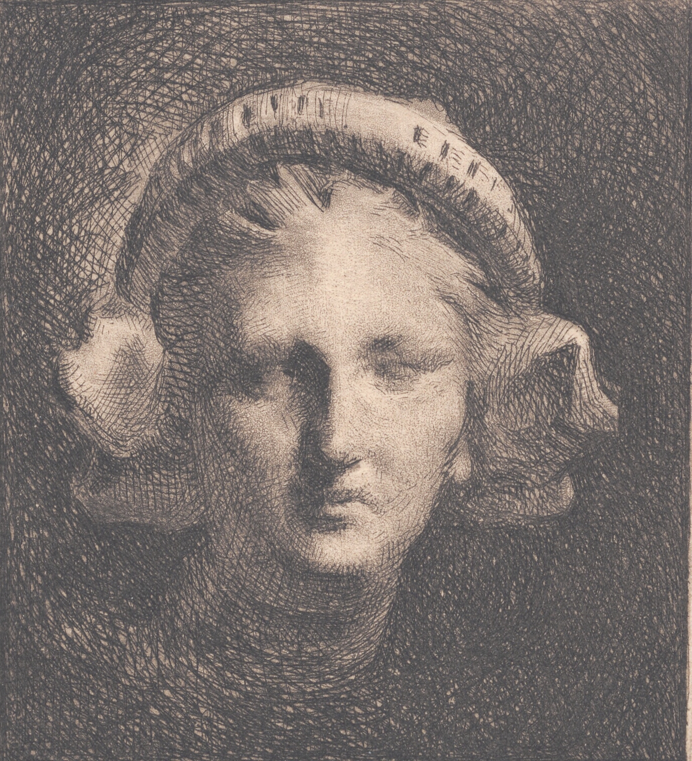 Lille græsk hoved efter en gipsafstøbning