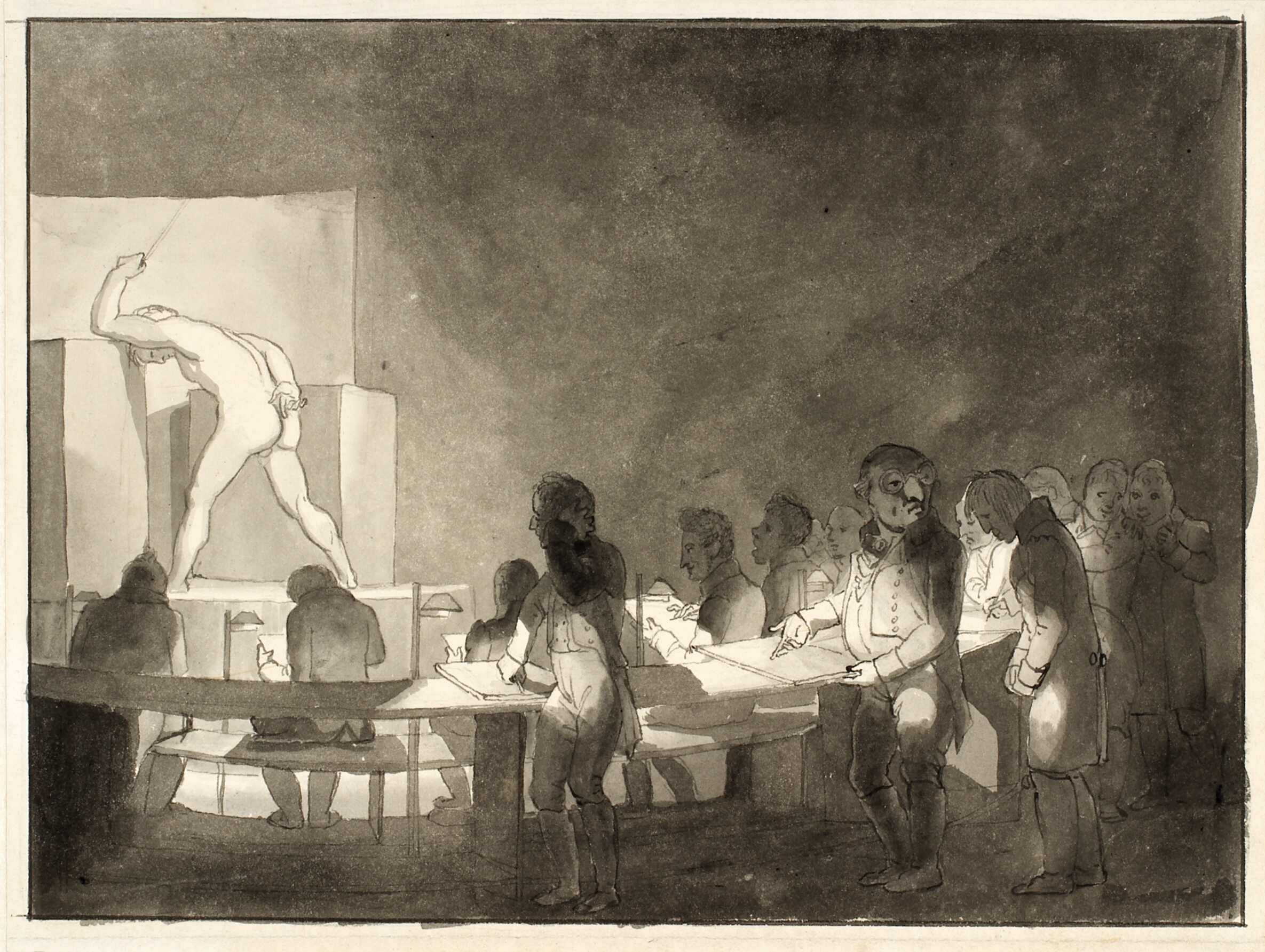 Satire over modelskolen på Kunstakademiet