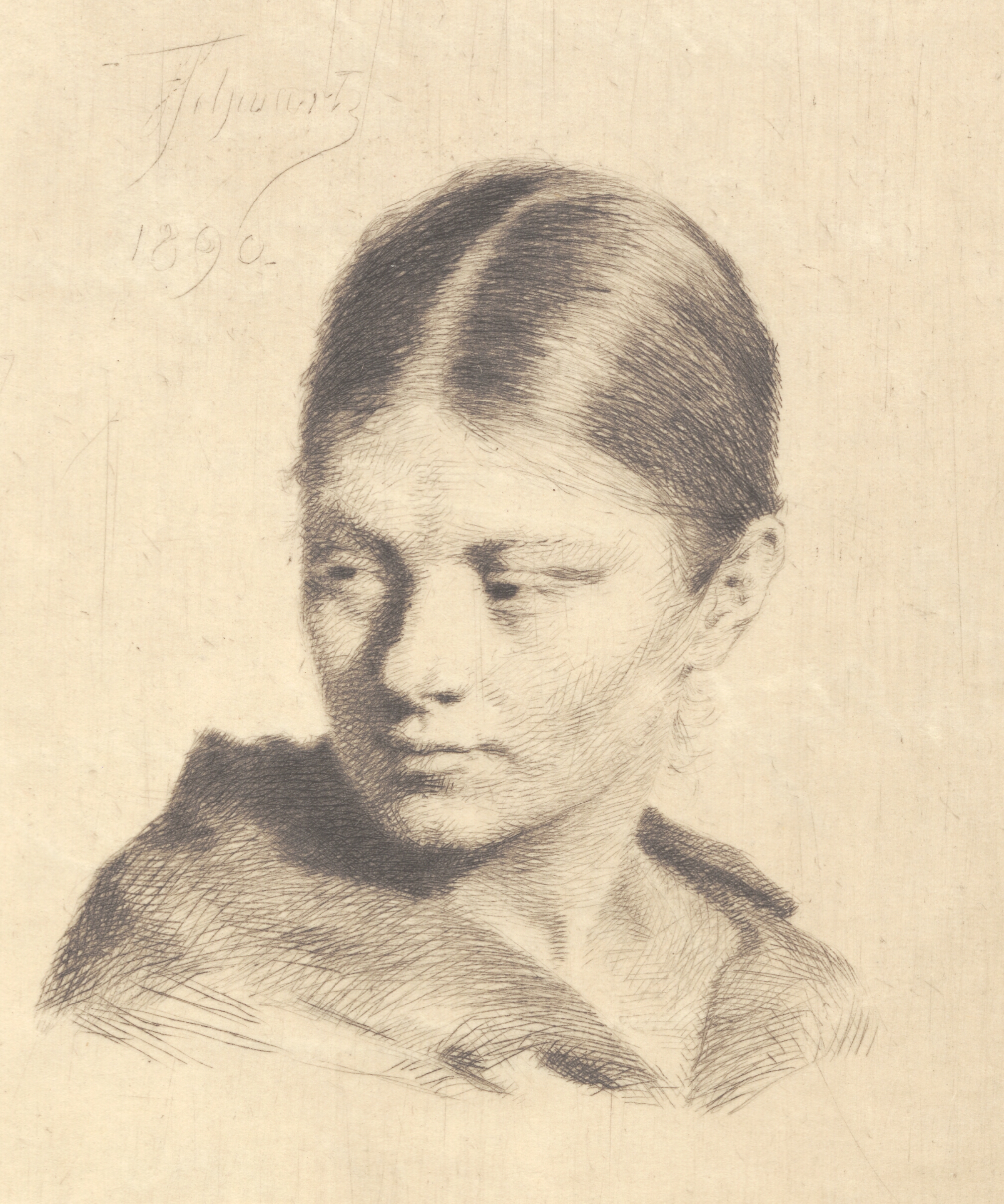 Ung pige, der ser til siden