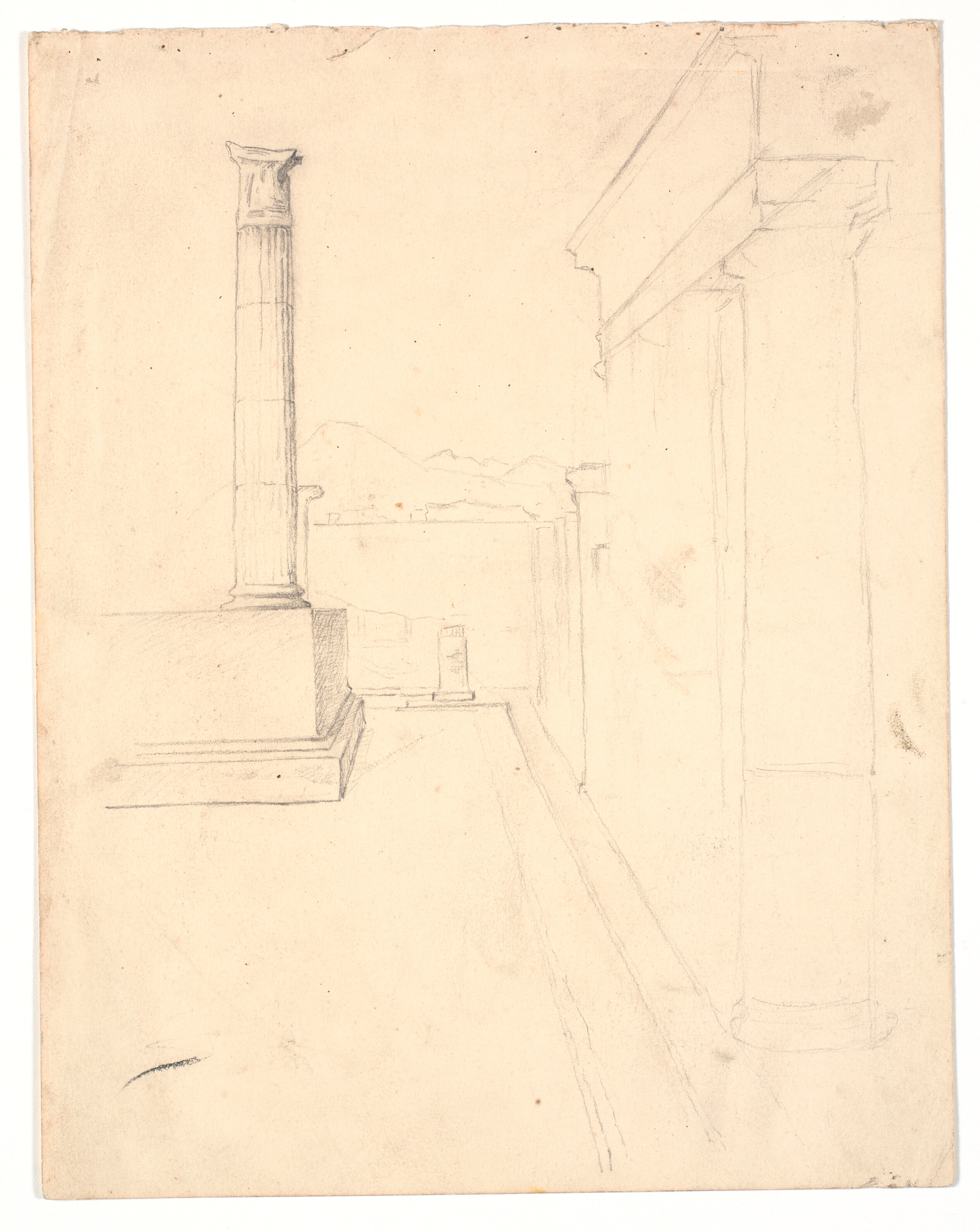 Søjle foran Apollotemplet i Pompejii