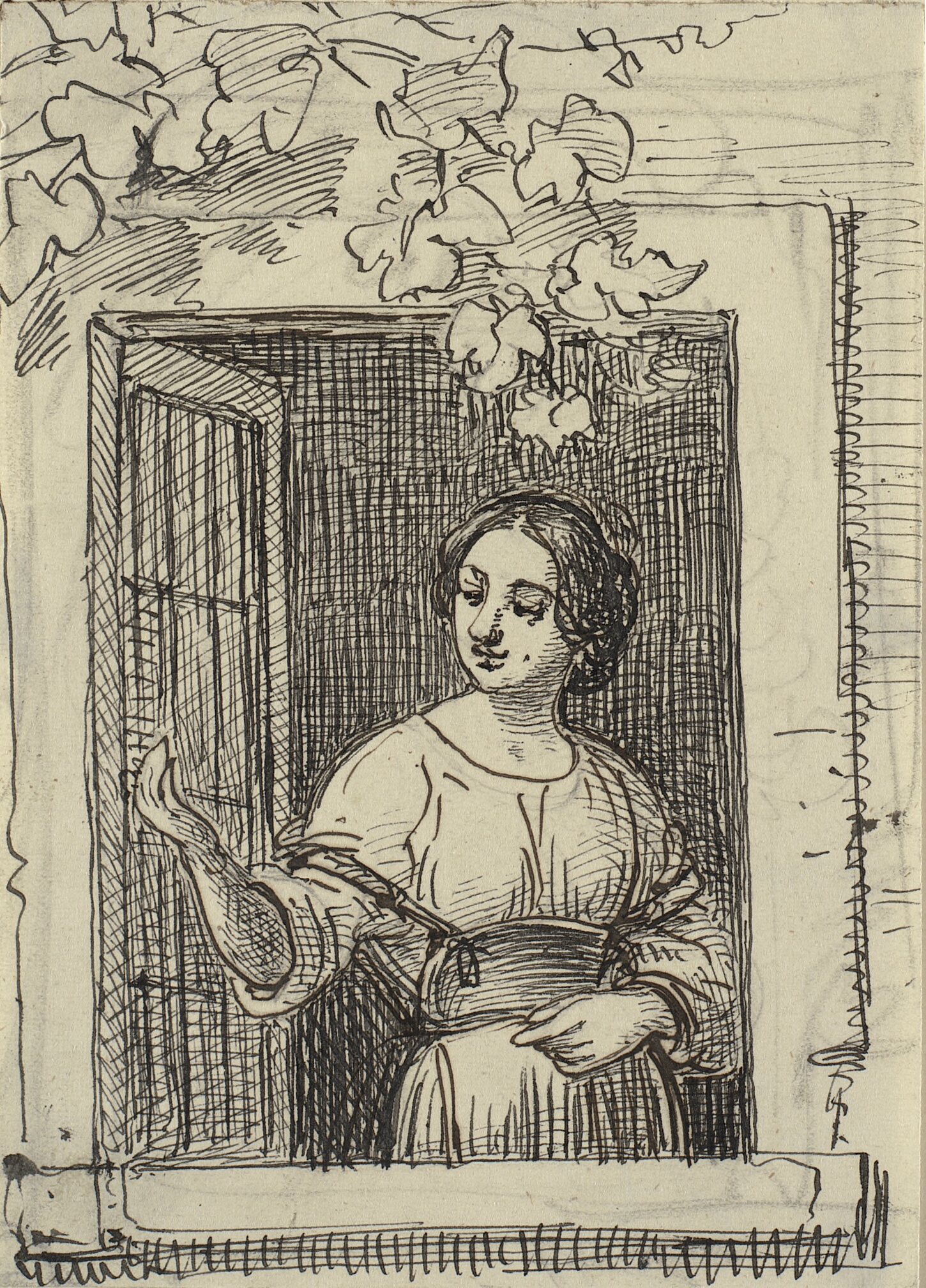 Ung pige i et vindue