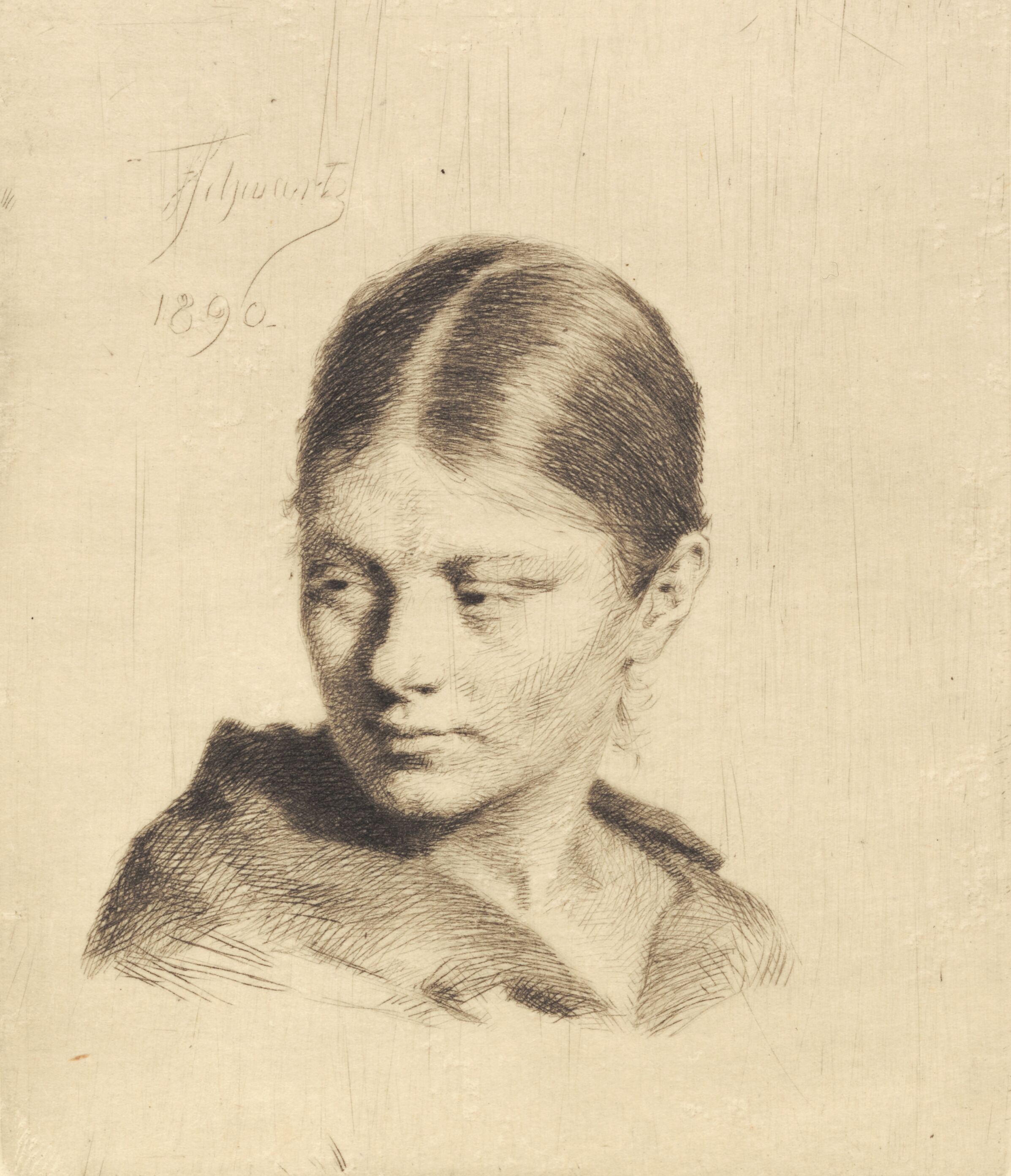 Ung pige, der ser til siden