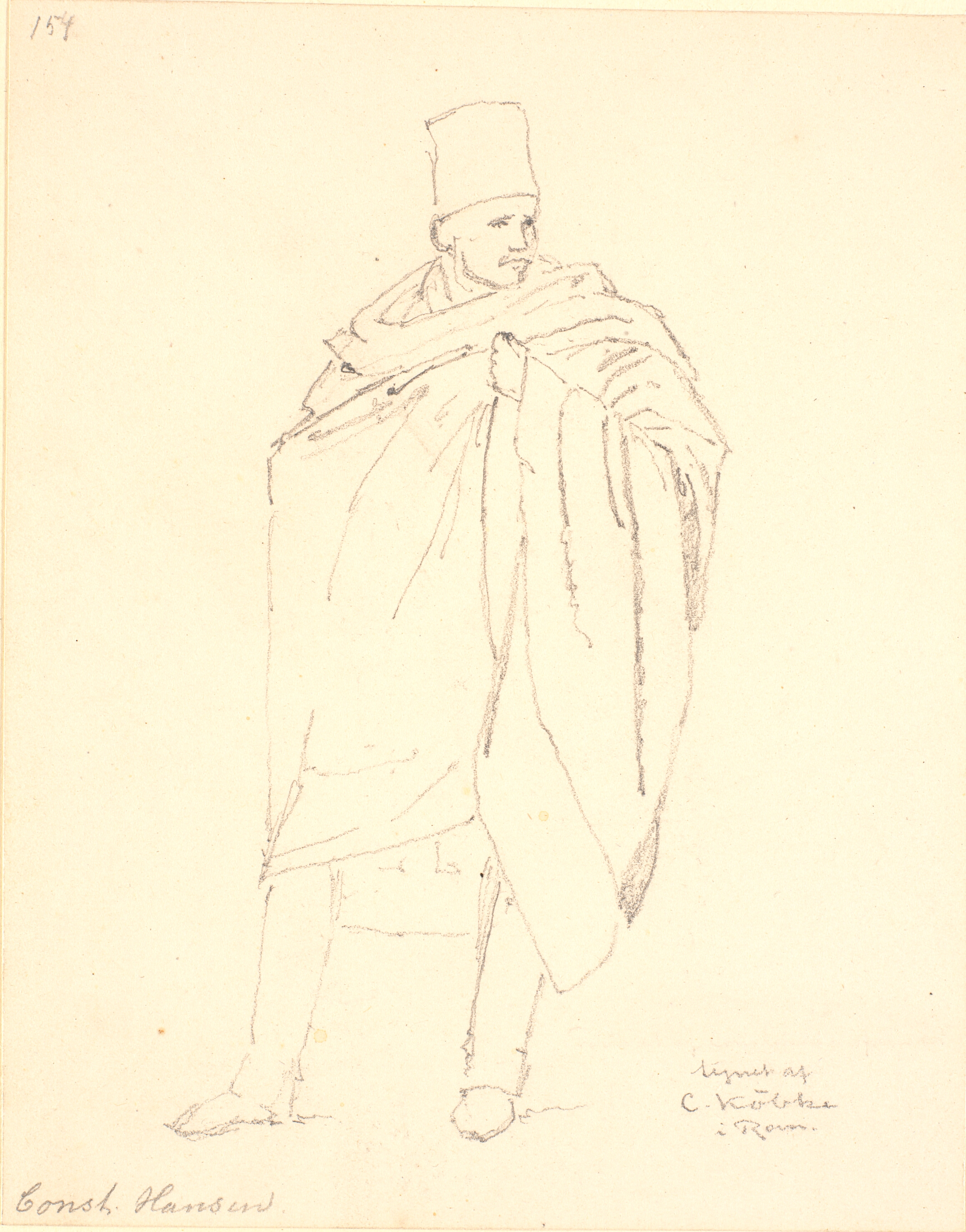 Constantin Hansen, stående, hel figur